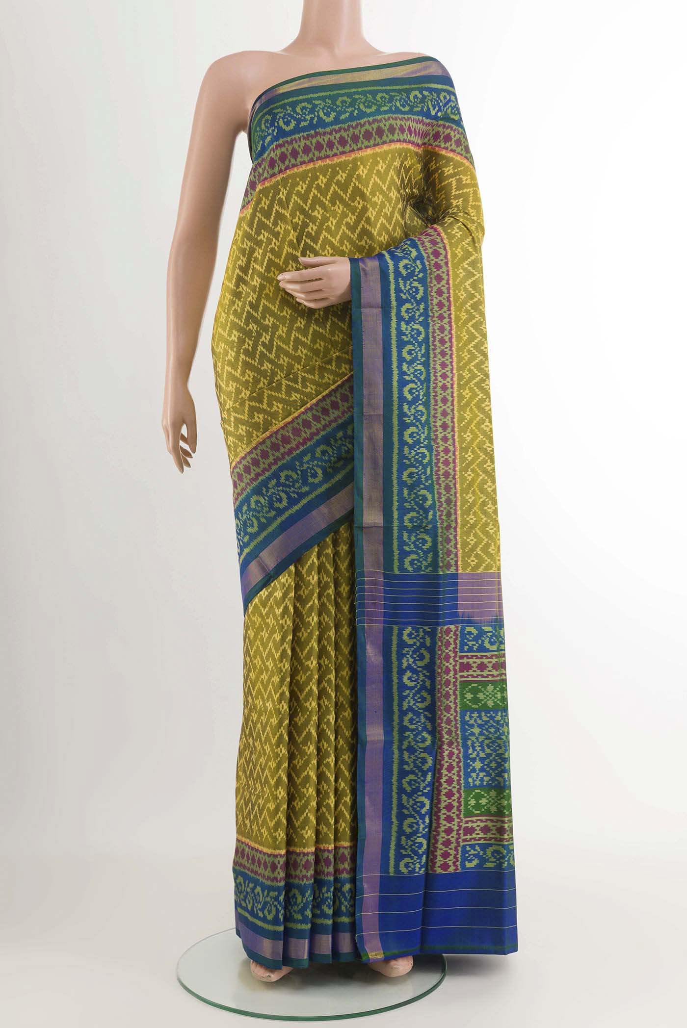Mehandi Green Rajkot Patola Silk Saree