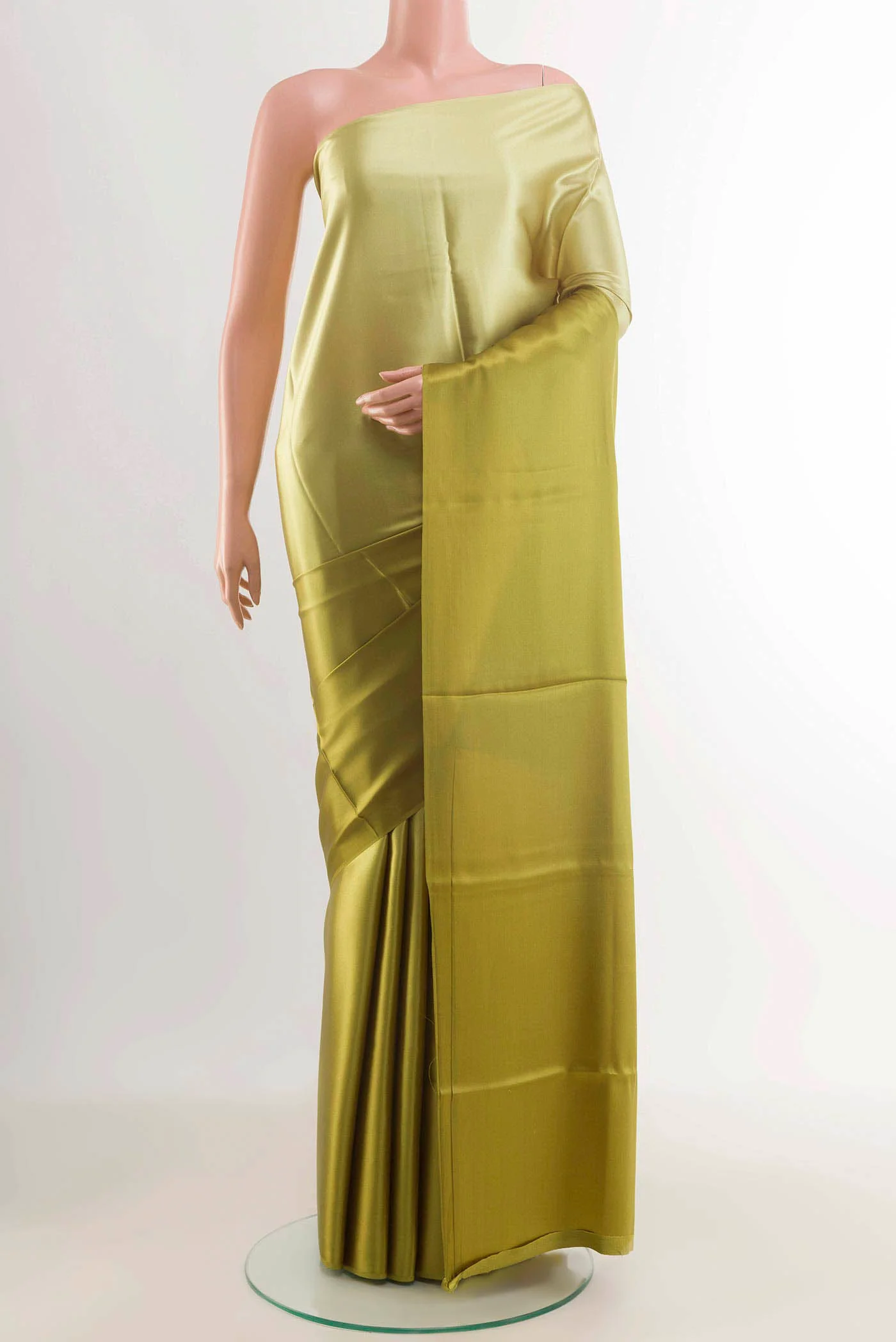 Mehandi Green Satin Silk Saree