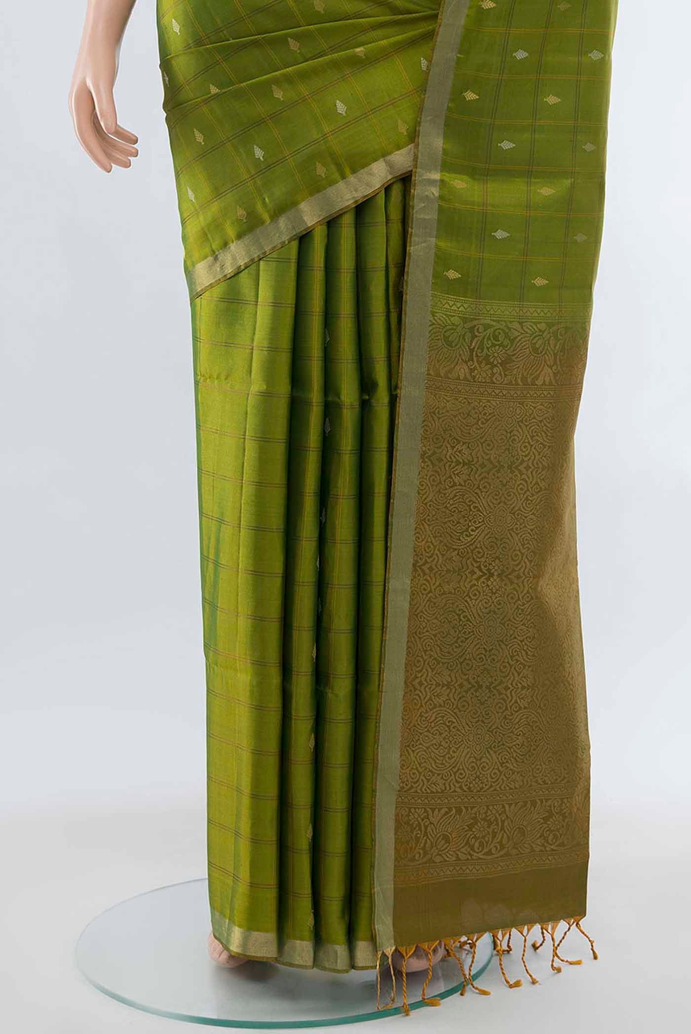 Mehandi Green Soft Silk Saree - Image 3