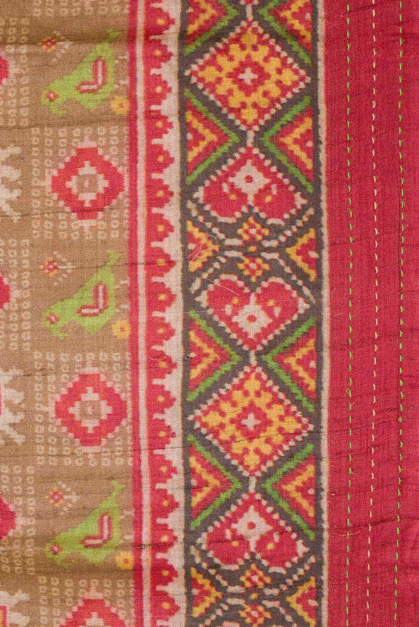 Mehandi Green Tussar Silk Saree - Image 3