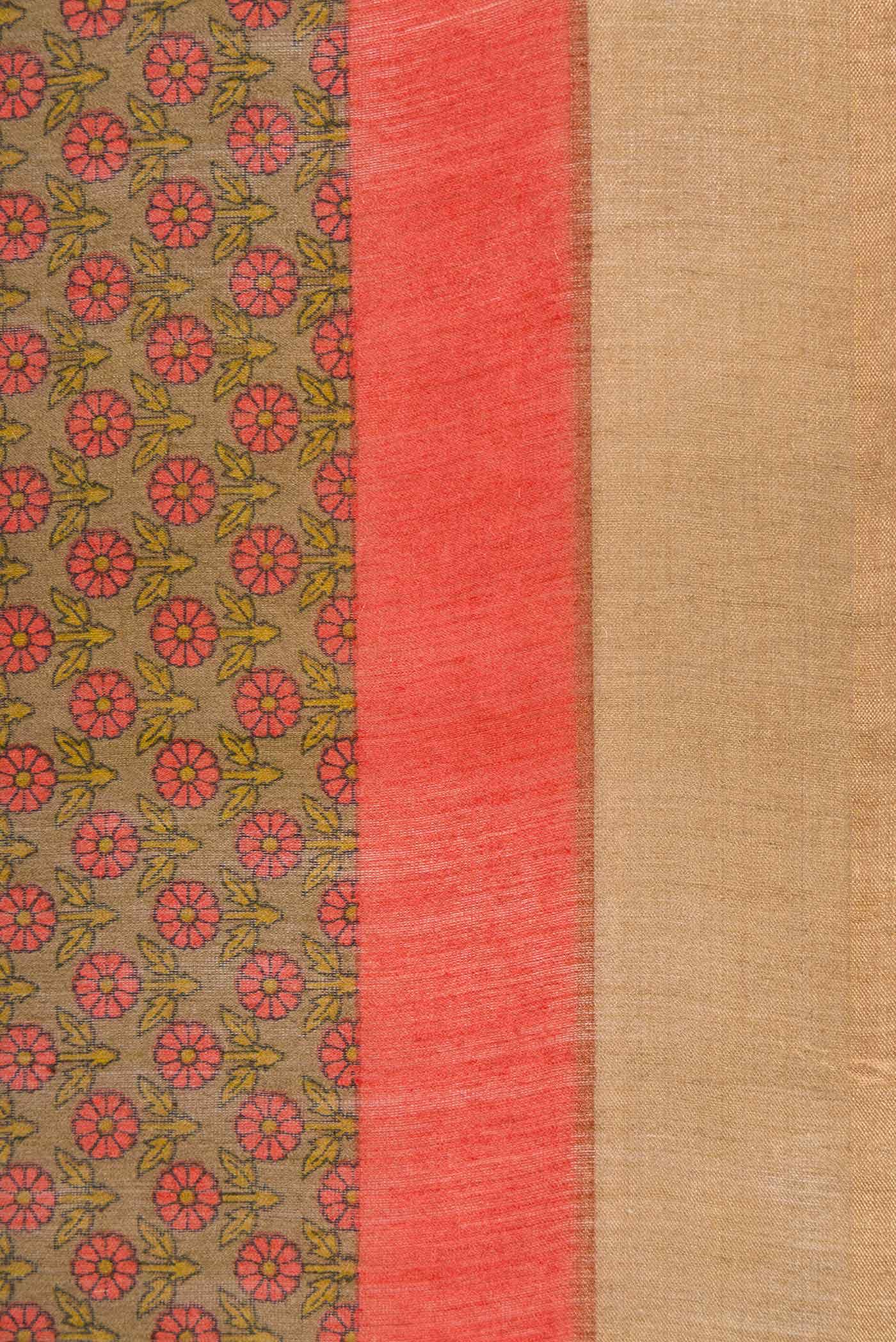 Mehandi Green Tussar Silk Saree - Image 3