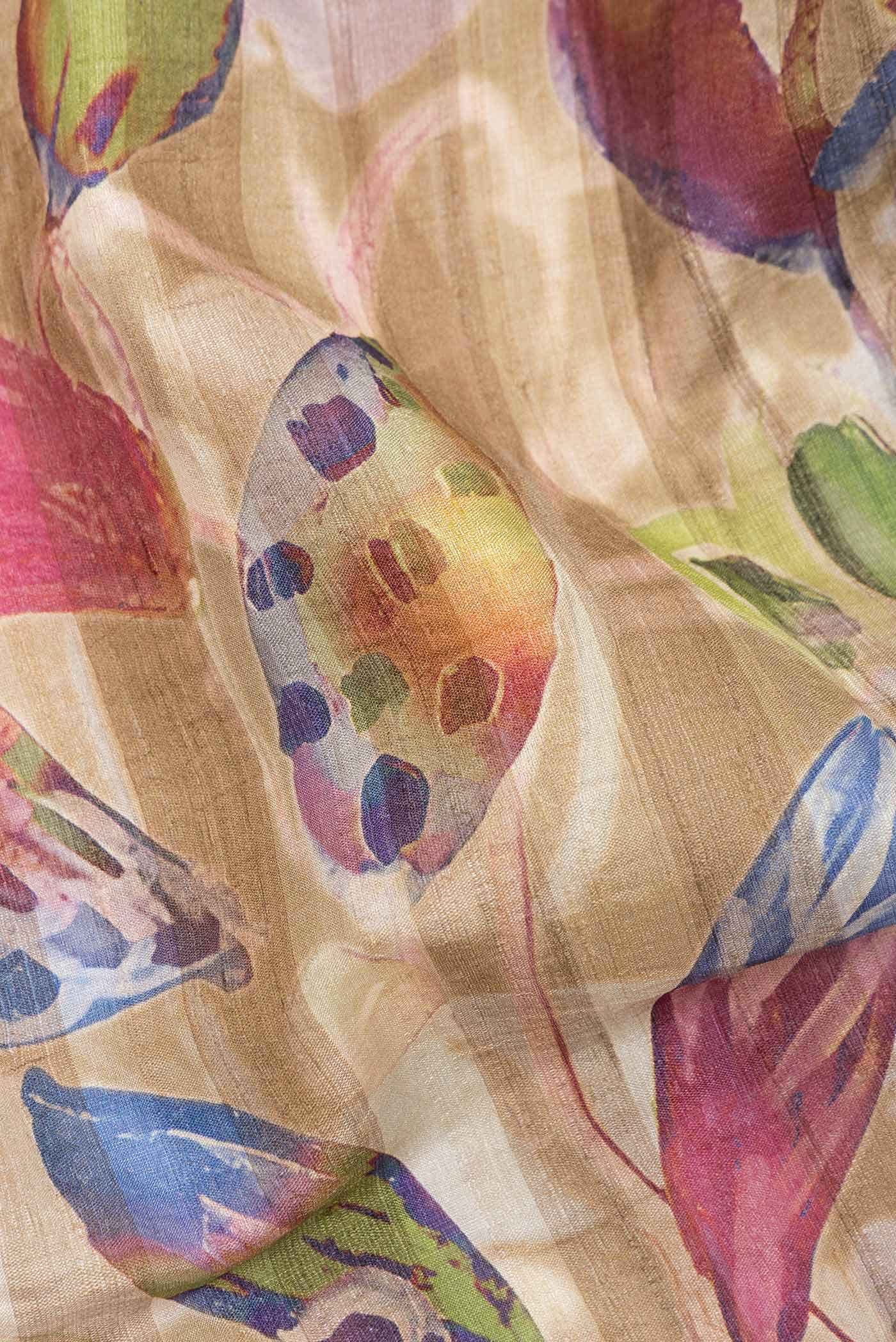 Mehandi Green Tussar Silk Saree - Image 2