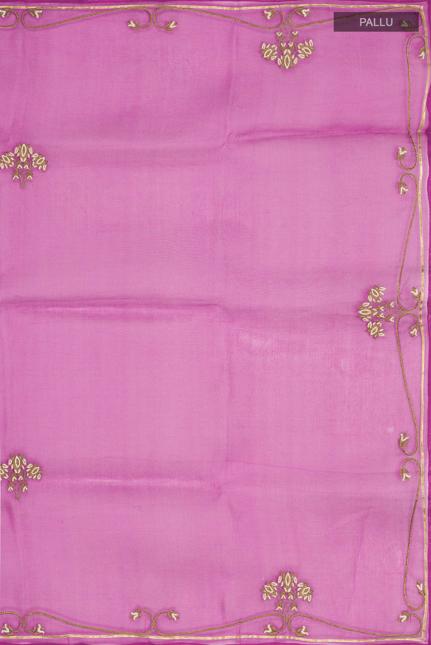 Meher-Magenta Organza Silk Saree - Image 5