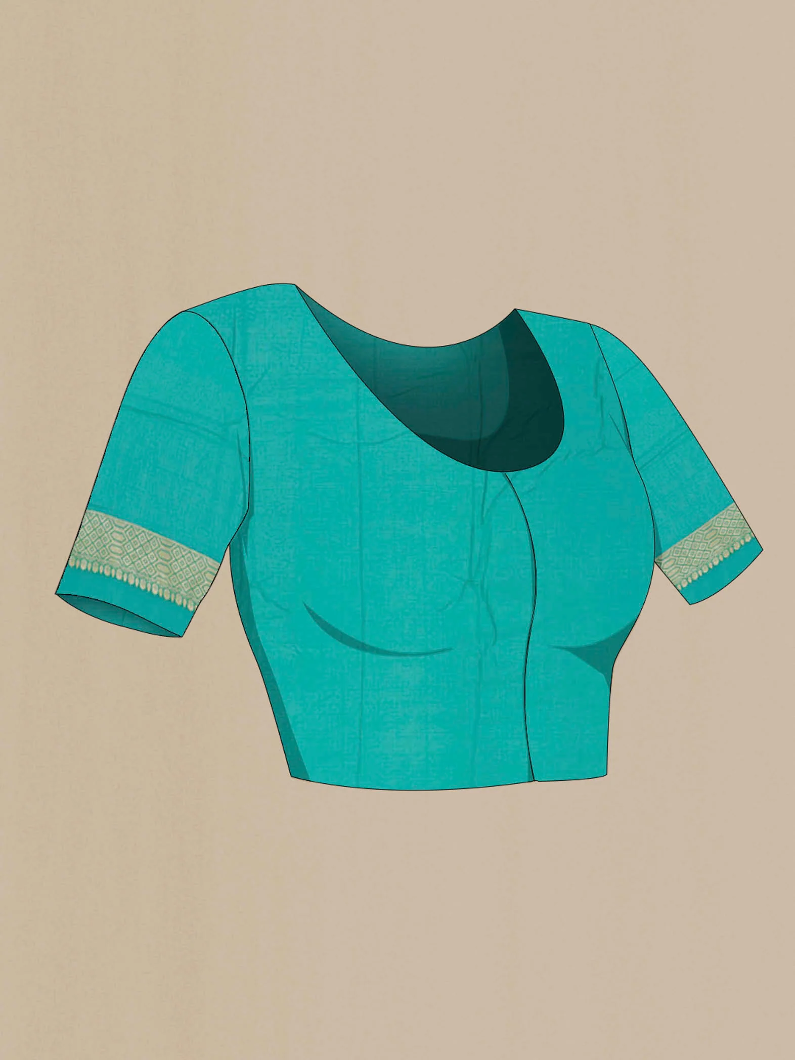 Turquoise Banarasi Georgette Saree - Image 3