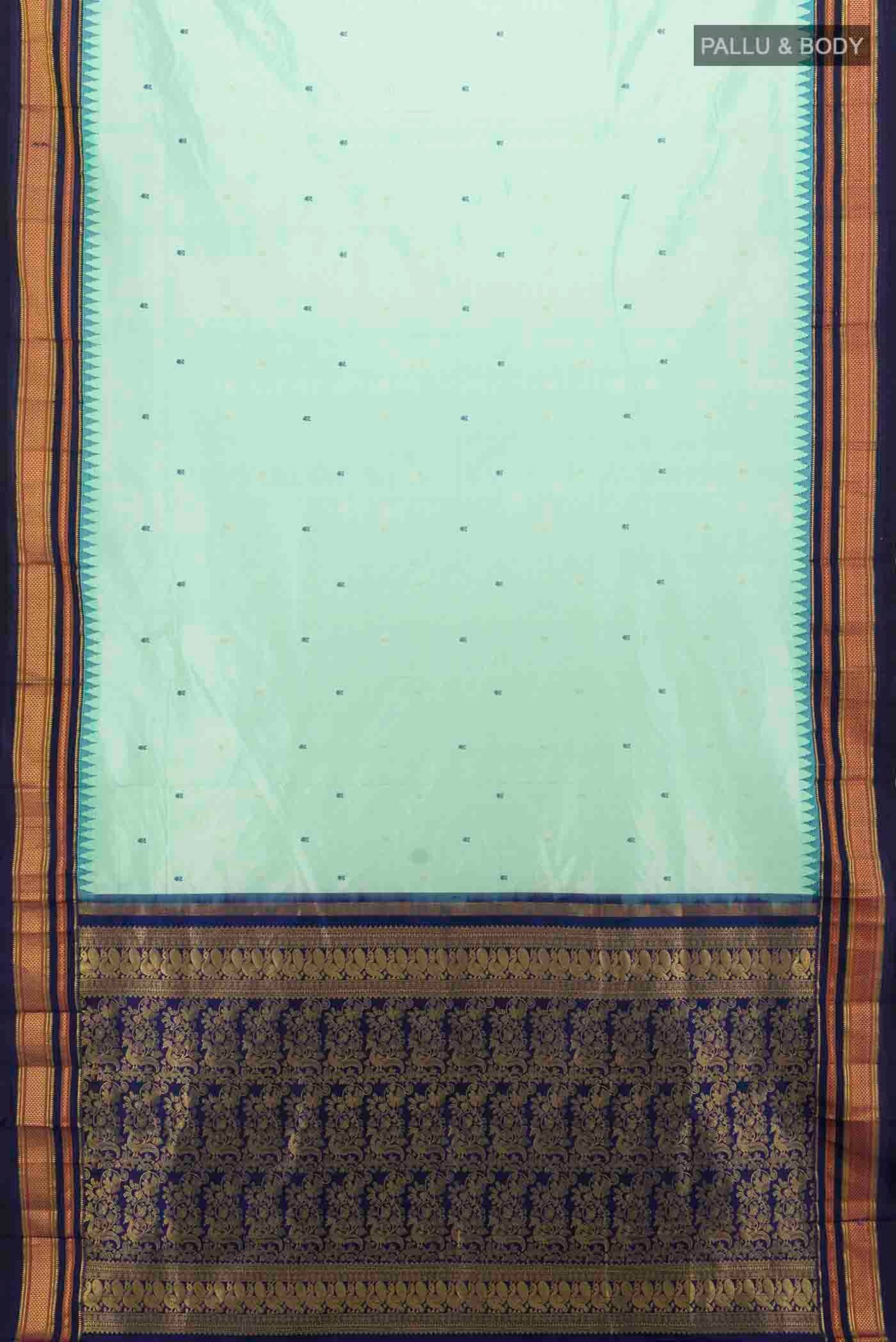 Mint Green Bangalore Silk - kadyal Saree - Image 5