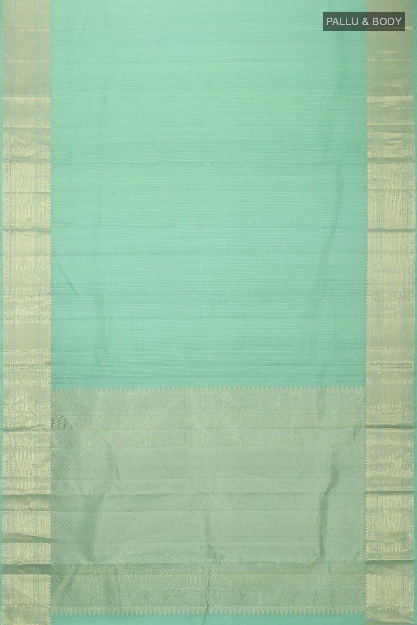 Mint Green Kanchipuram Silk Saree - Image 6