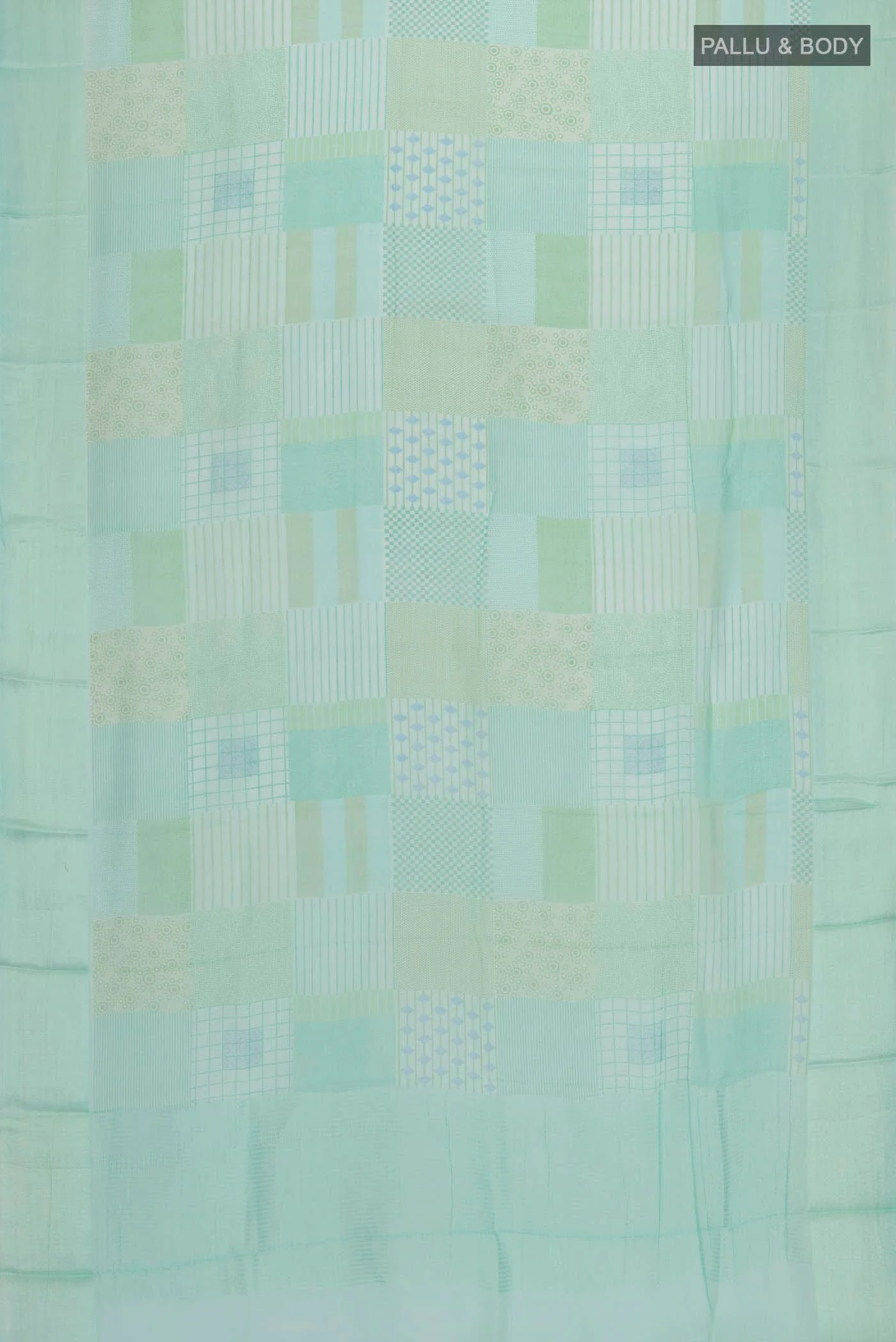 Mint Green Mysore Chiffon Saree - Image 5