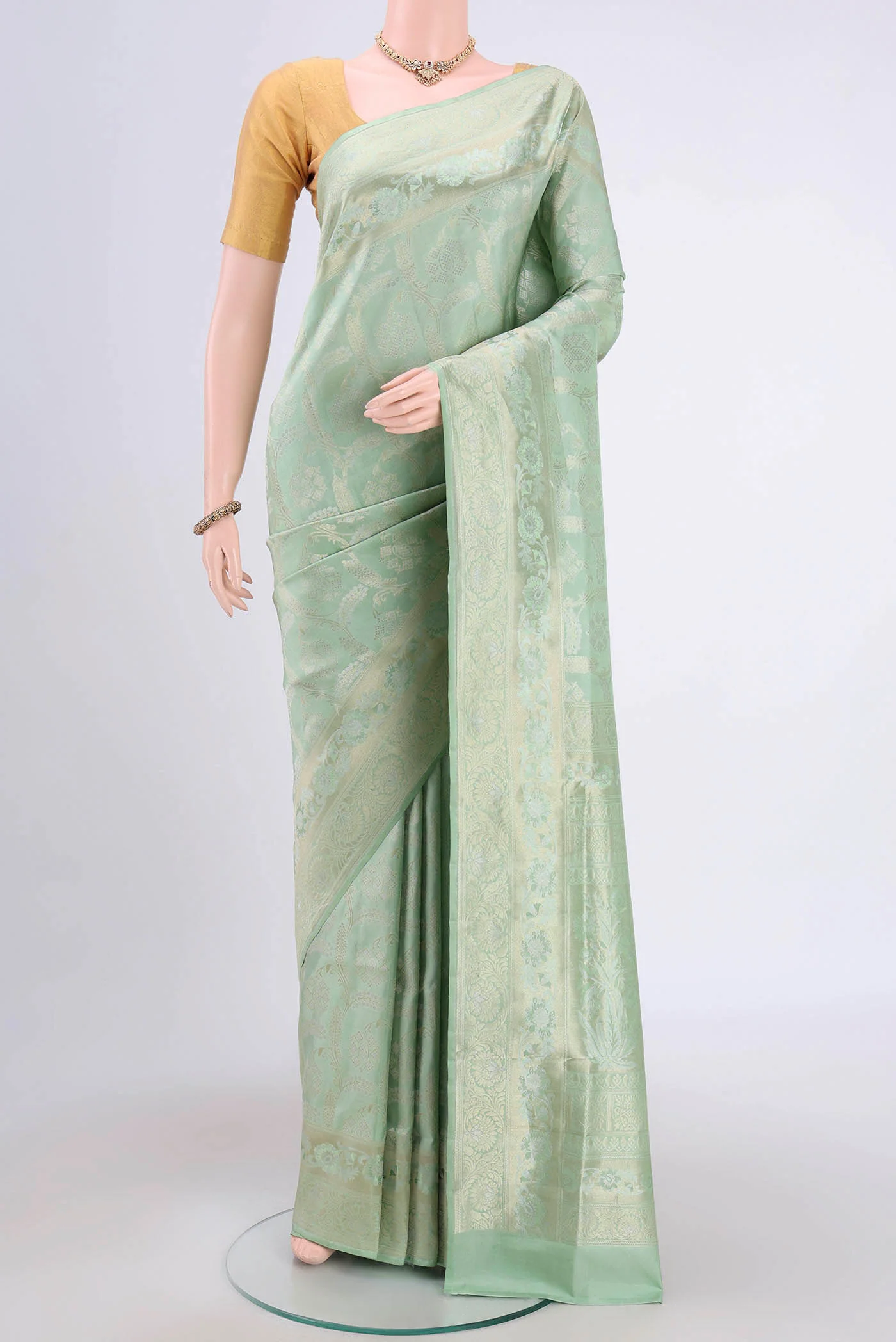 Mint Green Soft Silk Saree