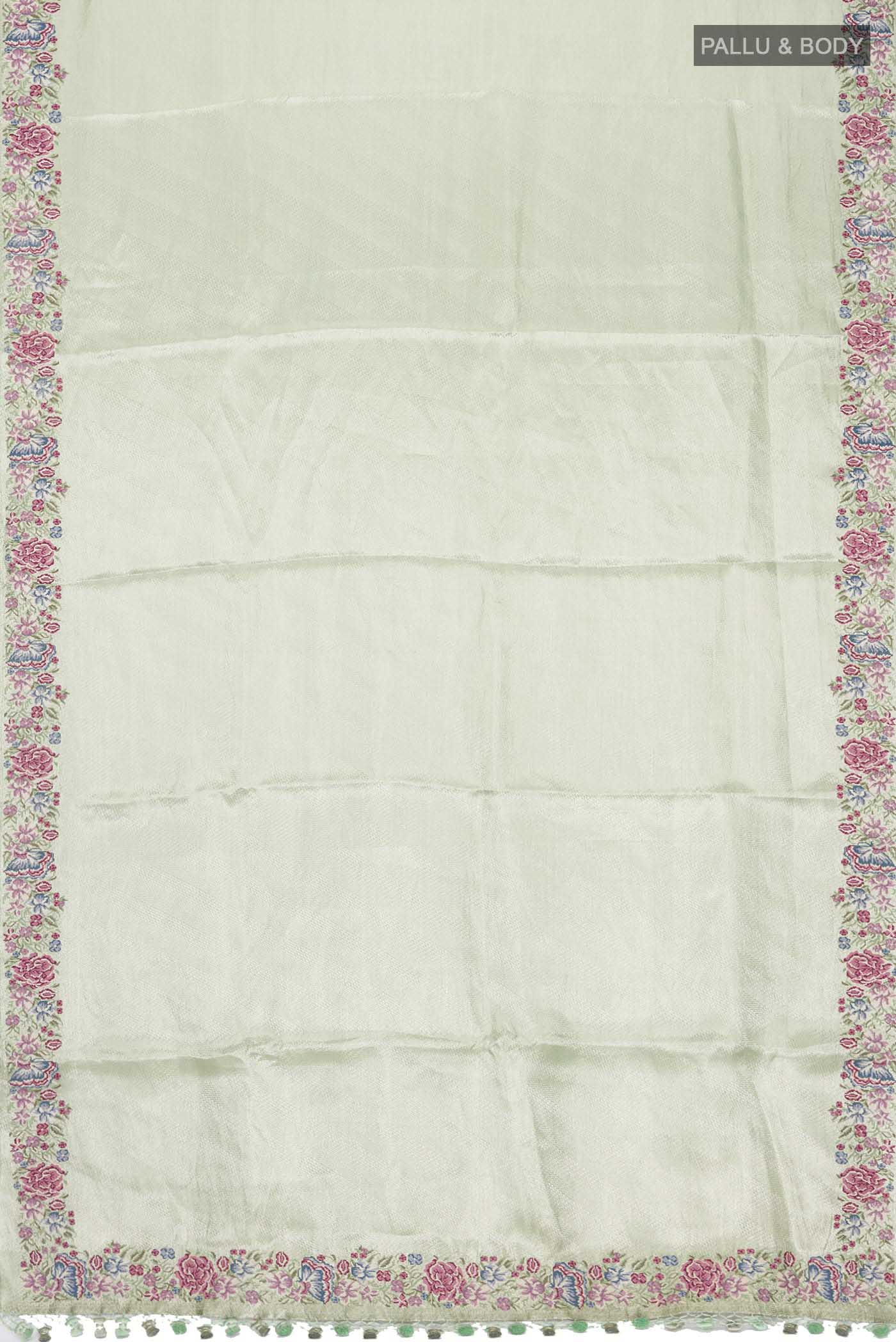 Mint Green Tissue Silk Saree - Image 6
