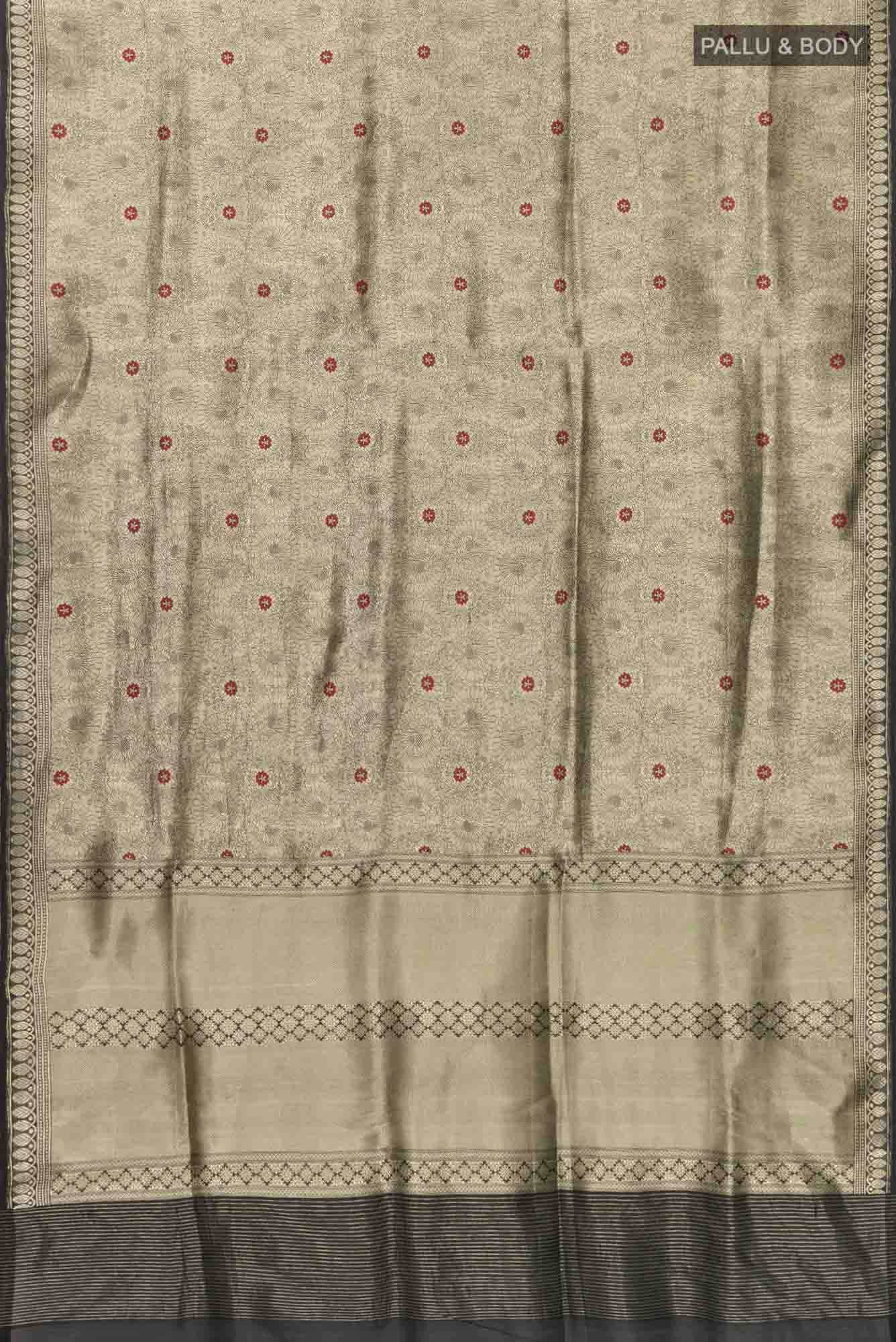 Mor-Black Banarasi Silk Saree - Image 8