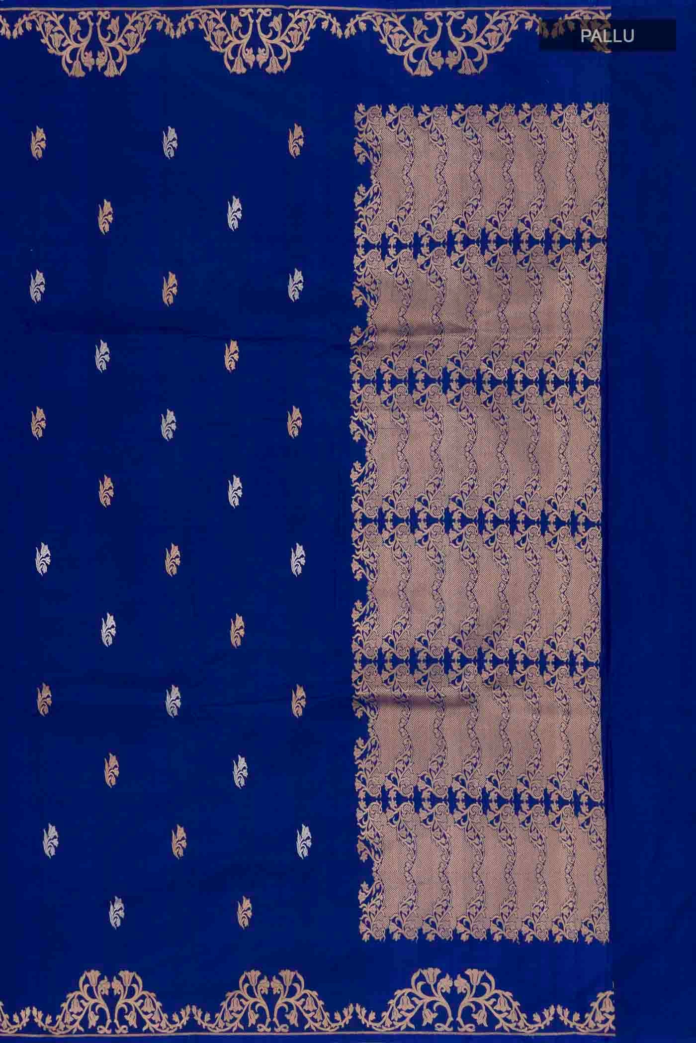 Mrunali-Blue Banarasi Katan Silk Saree - Image 7