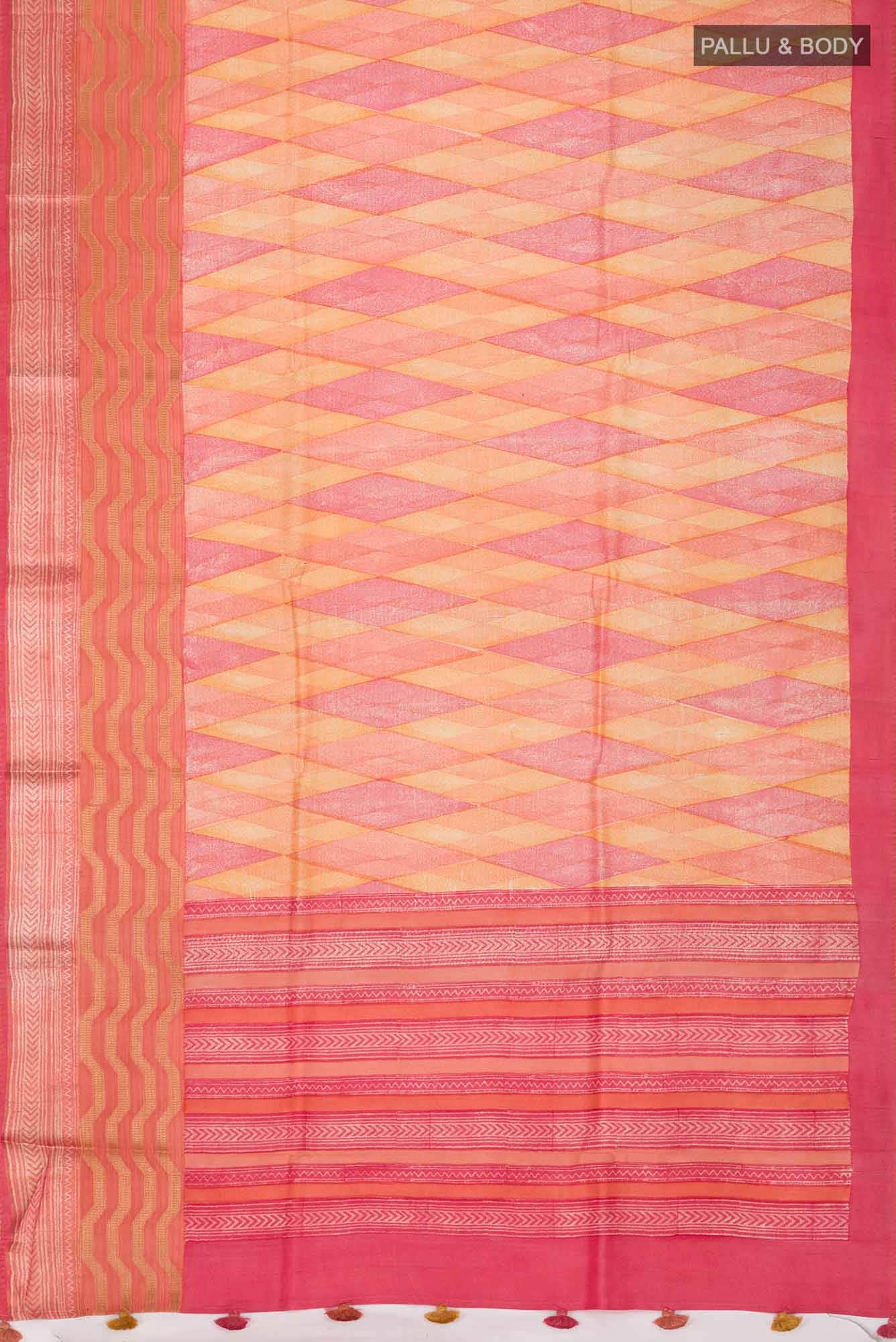Multi Bhagalpuri Tussar Silk Saree - Image 3