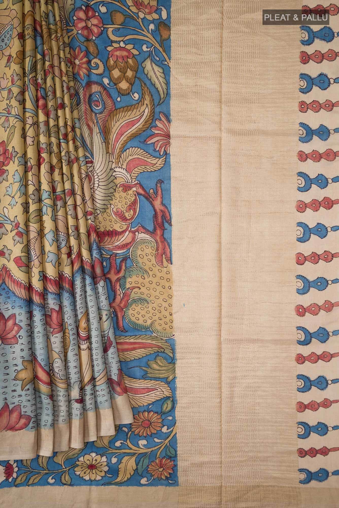 Multi Bhagalpuri Tussar Silk Saree - Image 2