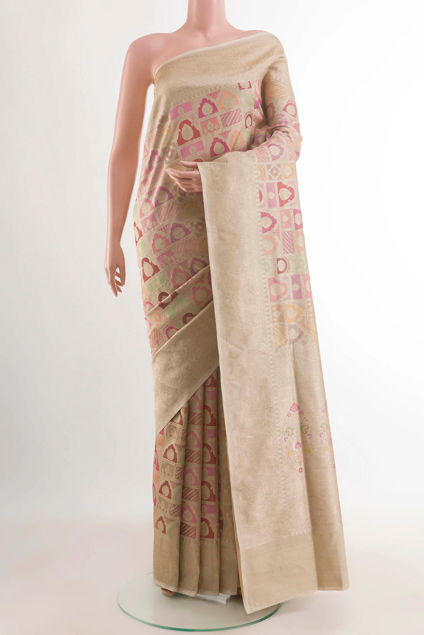 Multi Color Banarasi Silk Saree
