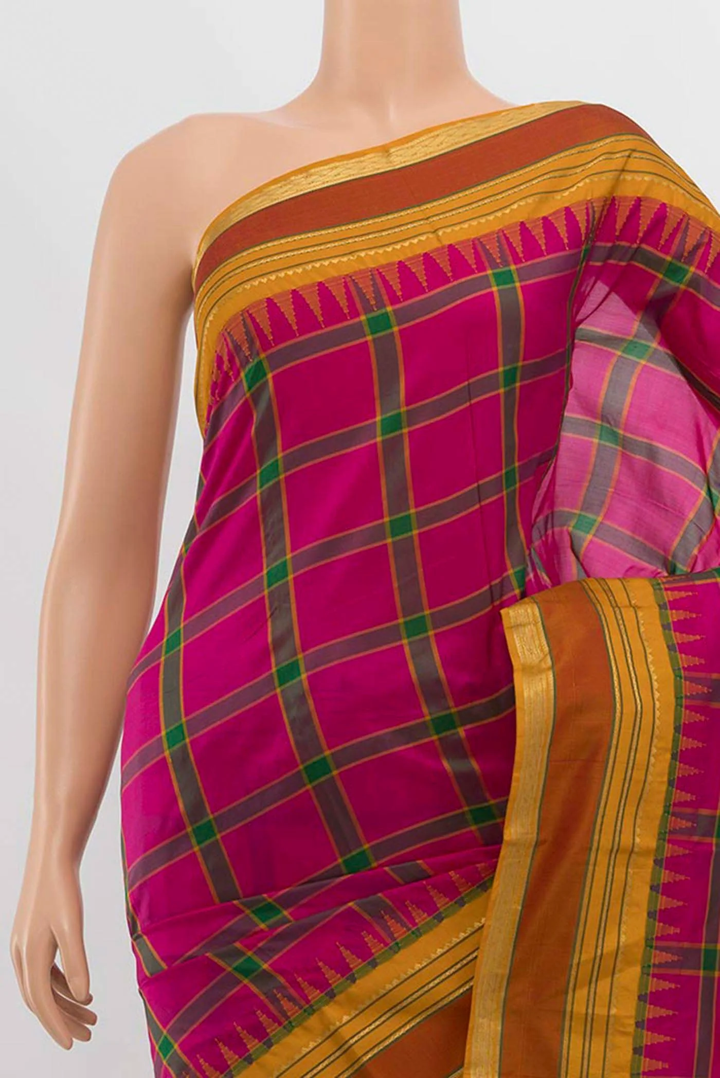 Rani Pink Bangalore Silk Saree - Image 2
