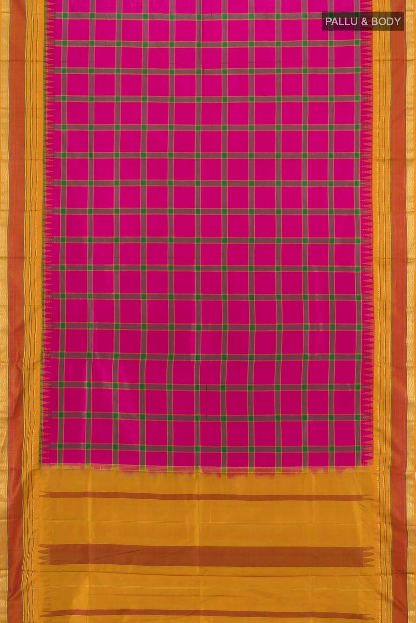 Rani Pink Bangalore Silk Saree - Image 5
