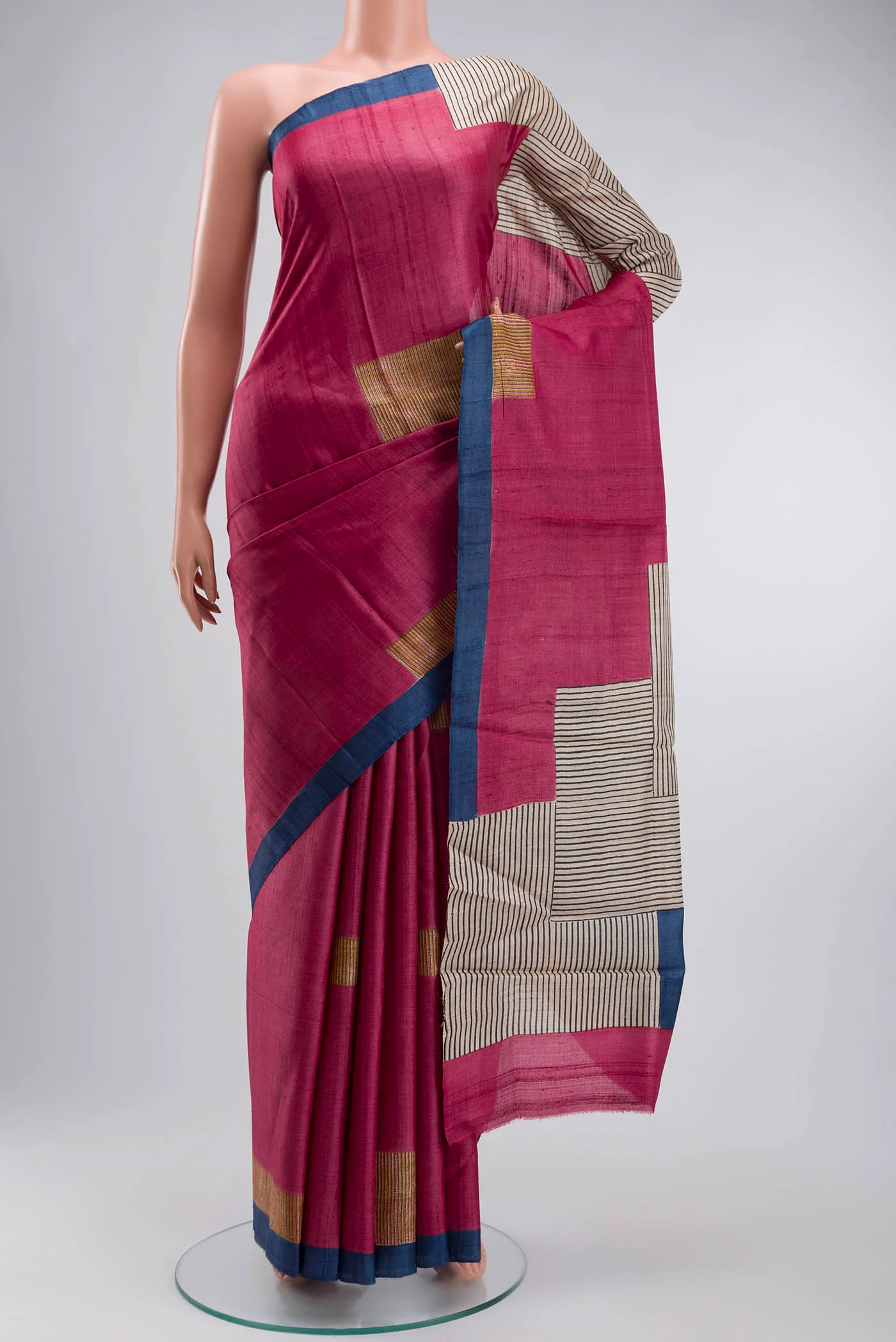 Multi Color Bhagalpuri Tussar Silk Saree