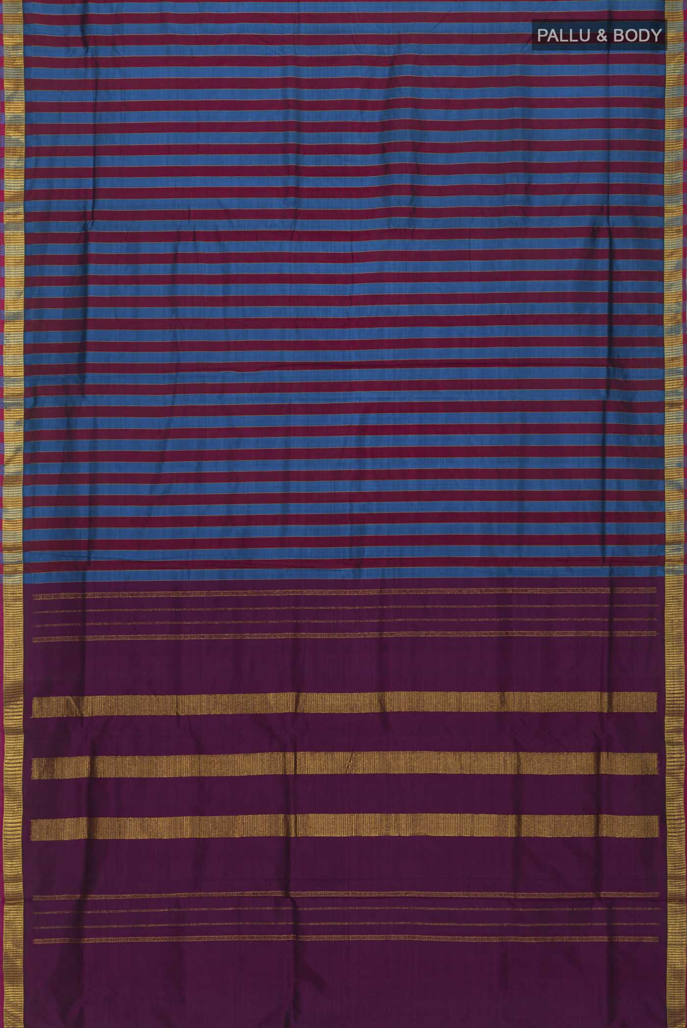 Multi Color Kanjivaram Silk Nine Yards Saree - Image 5