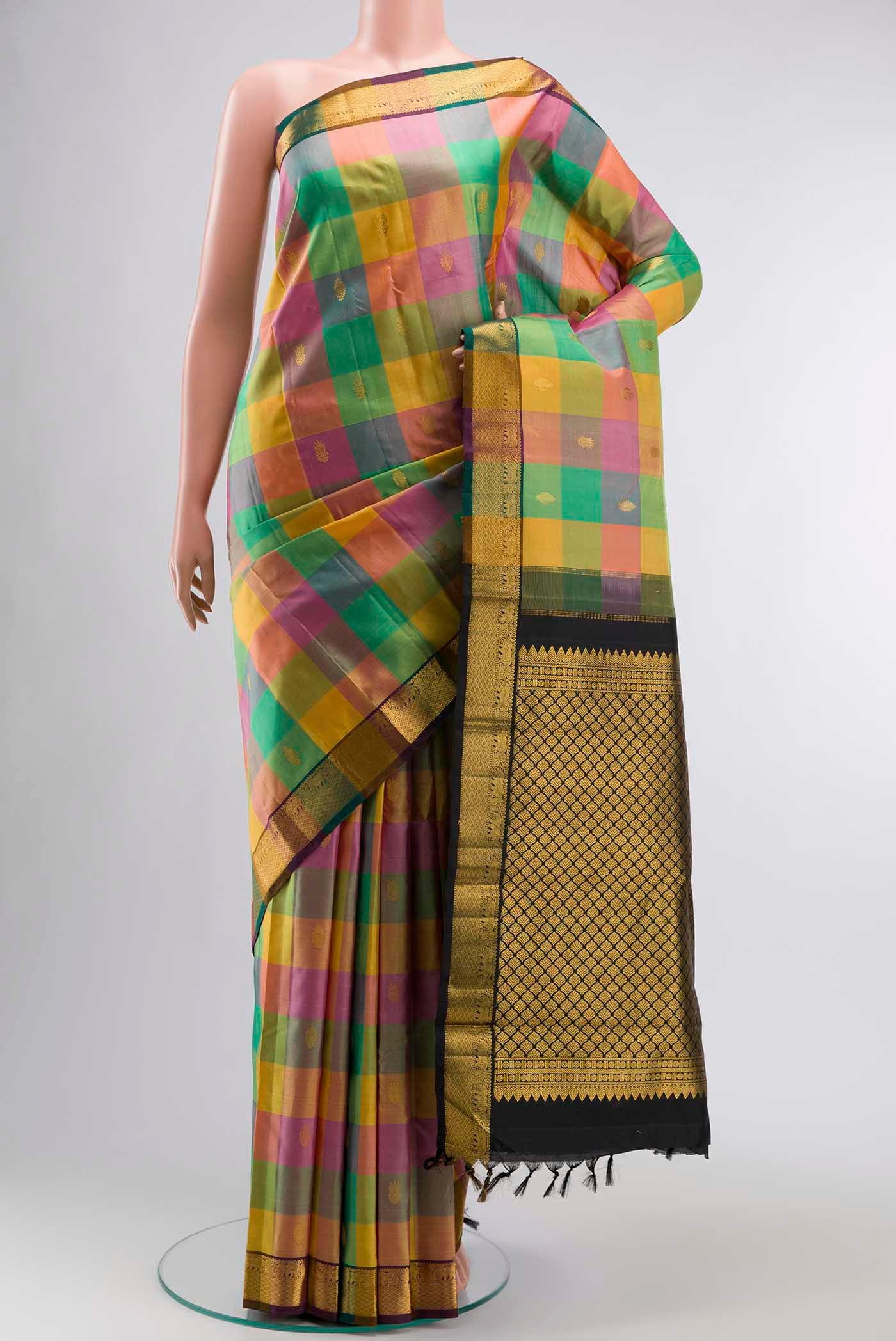 Multi Color Kanchipuram Silk Saree