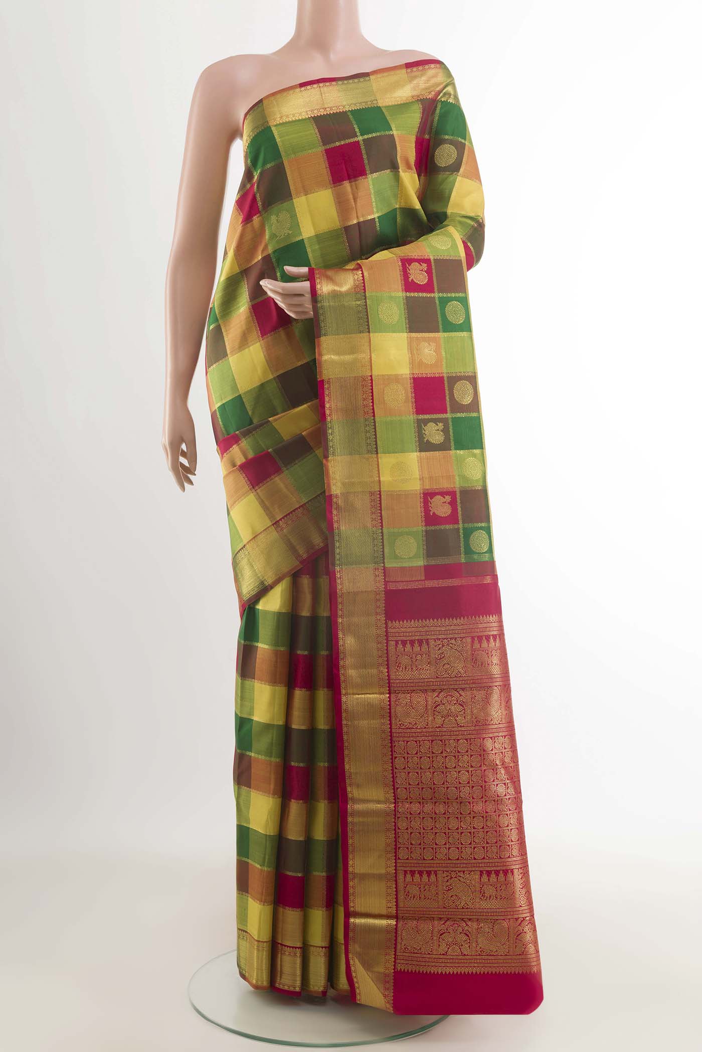 Multi Color Kanjivaram Silk Saree