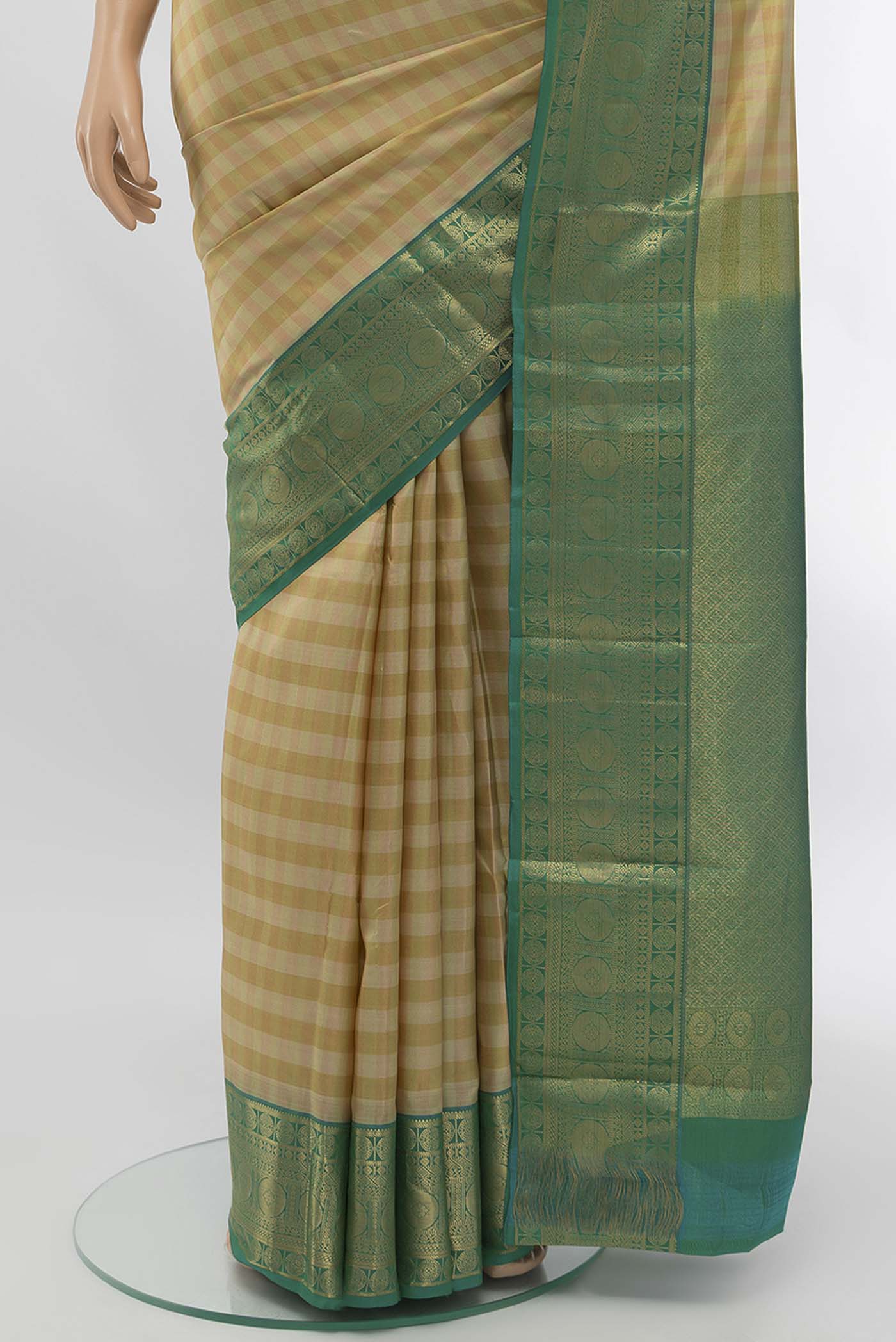 Multi Color Kanchipuram Silk Saree - Image 3