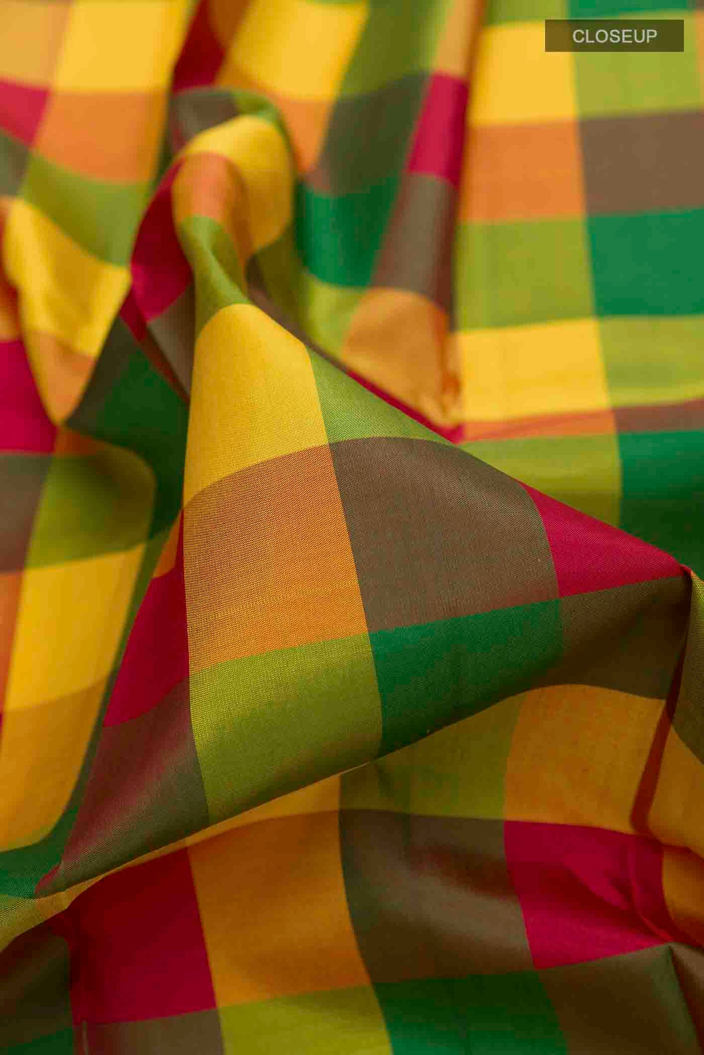 Multi Color Kanchipuram Silk Saree - Image 2