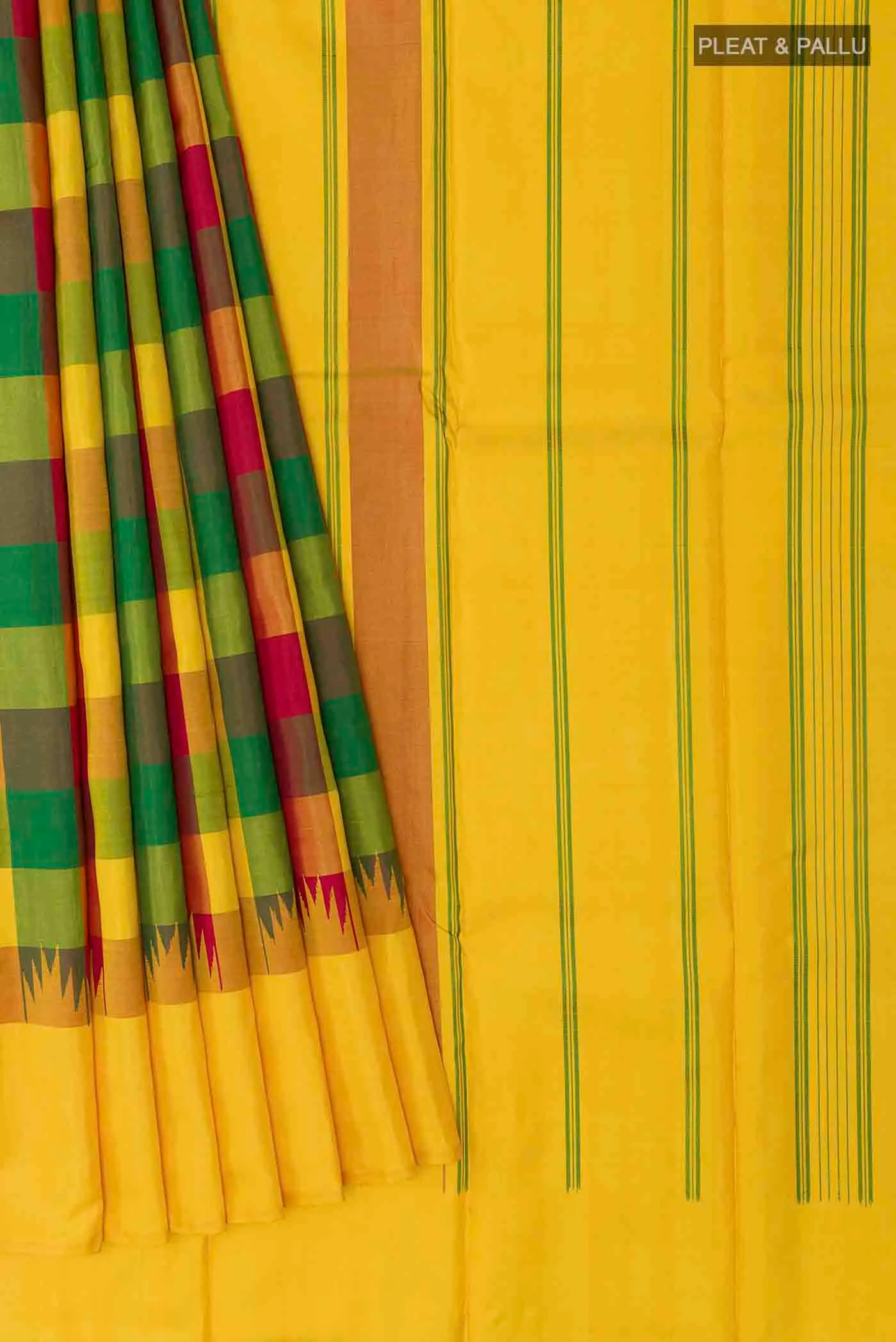 Multi Color Kanchipuram Silk Saree - Image 4