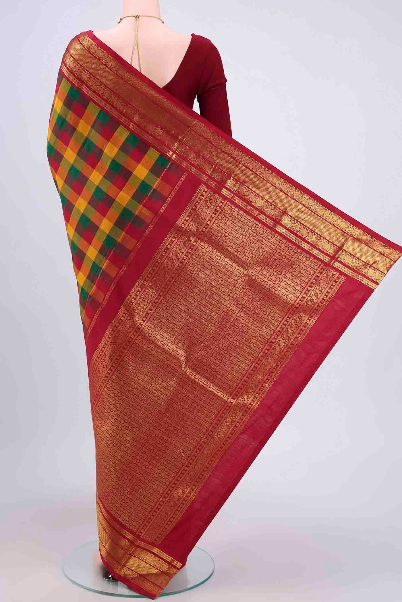 Multi Color Kanjivaram Saree - Image 3