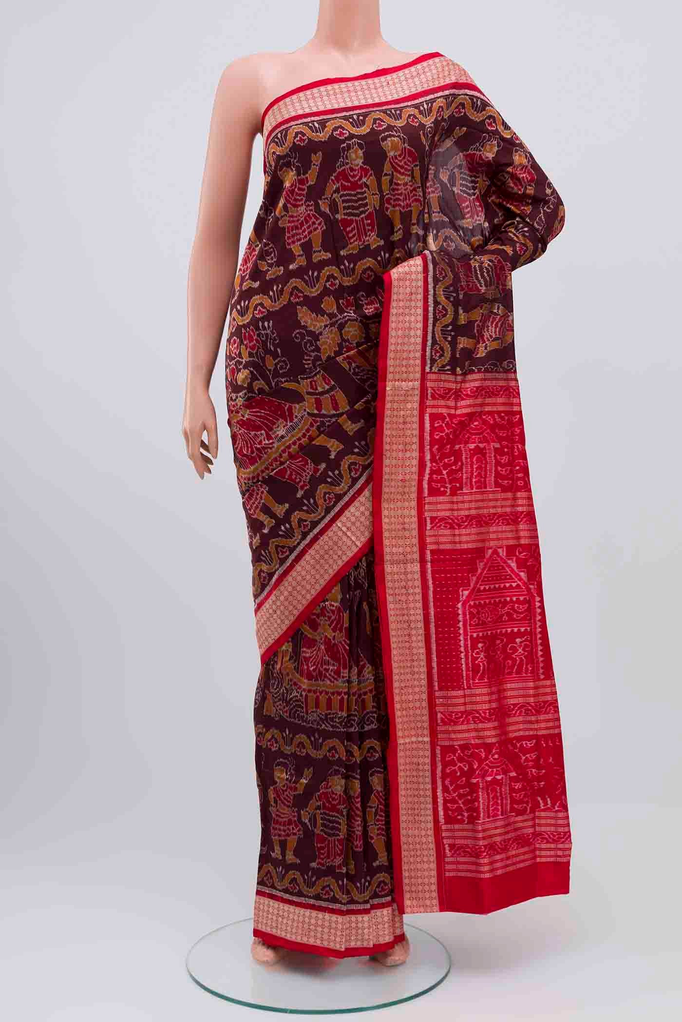 Coffee Brown Orissa Silk Saree - Image 2