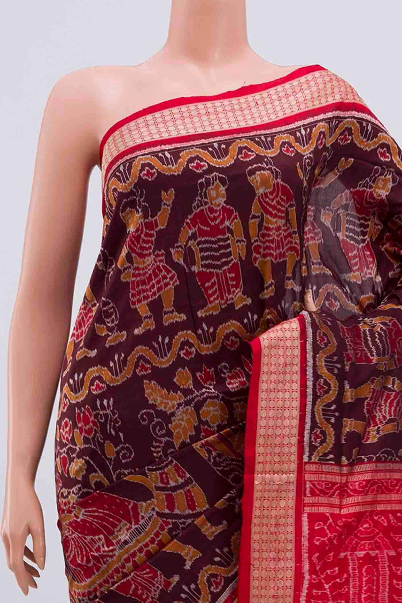 Coffee Brown Orissa Silk Saree - Image 3