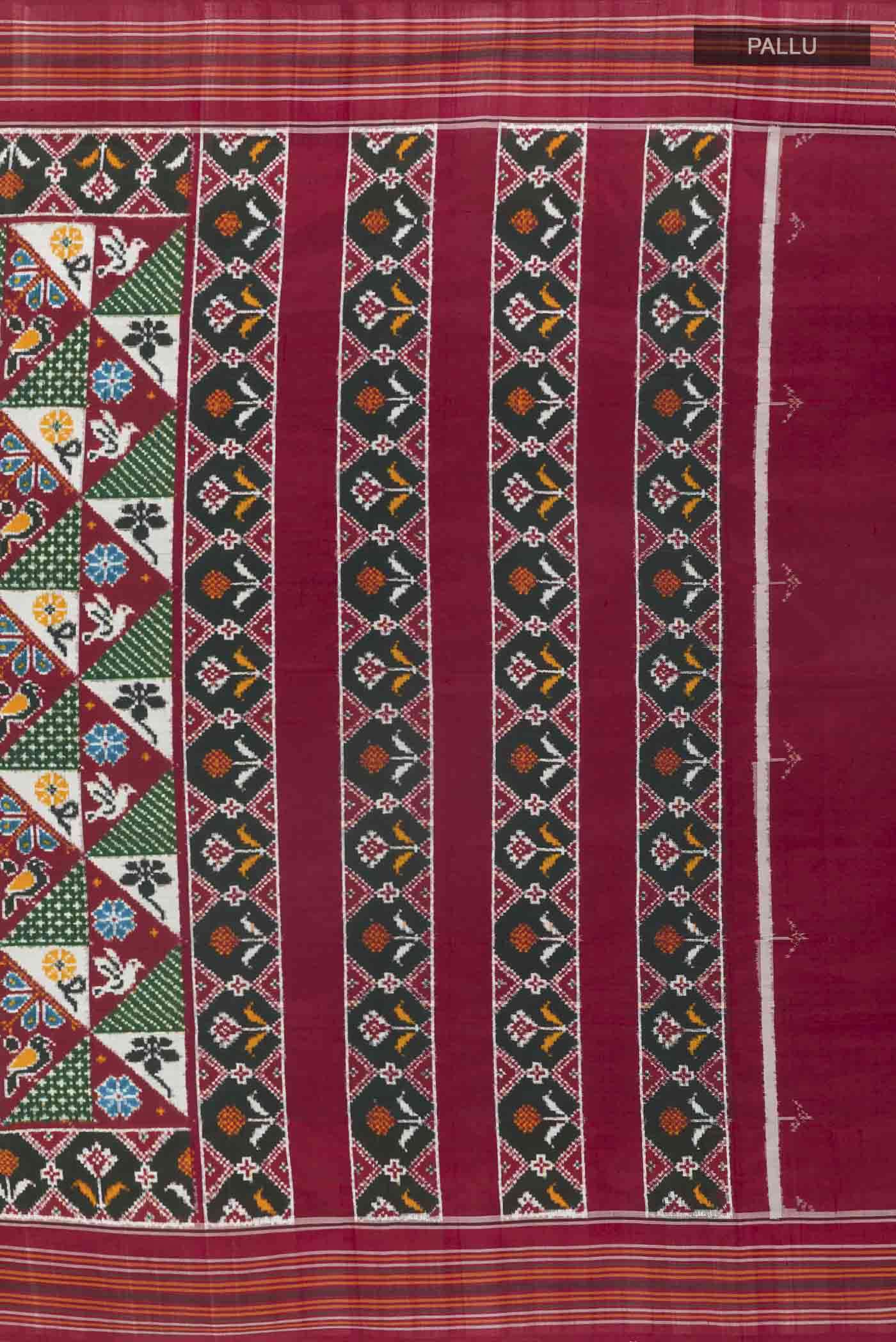Multi Color Pochampally Silk Saree - Image 7