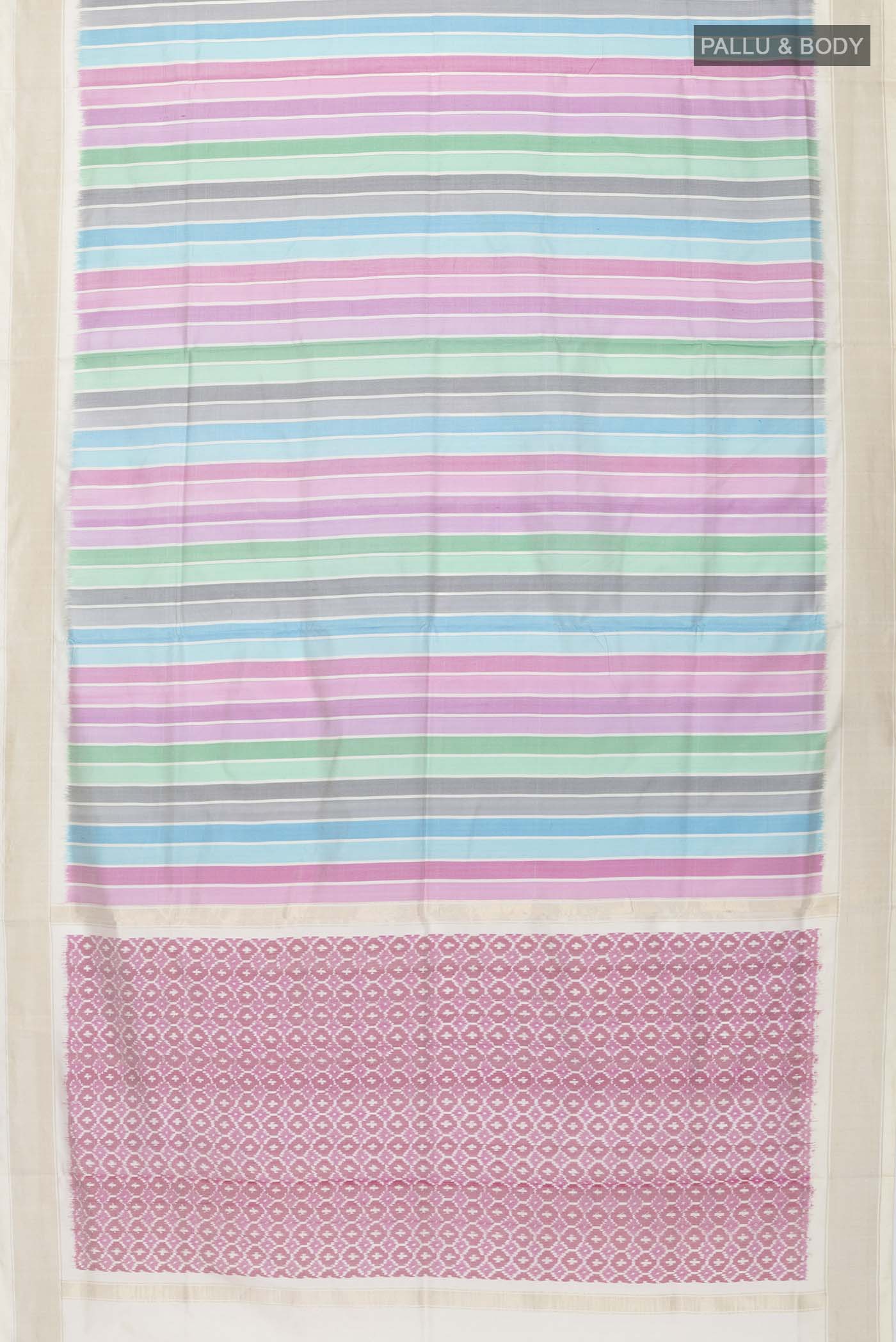 Multi Color Pochampally Silk Saree - Image 6