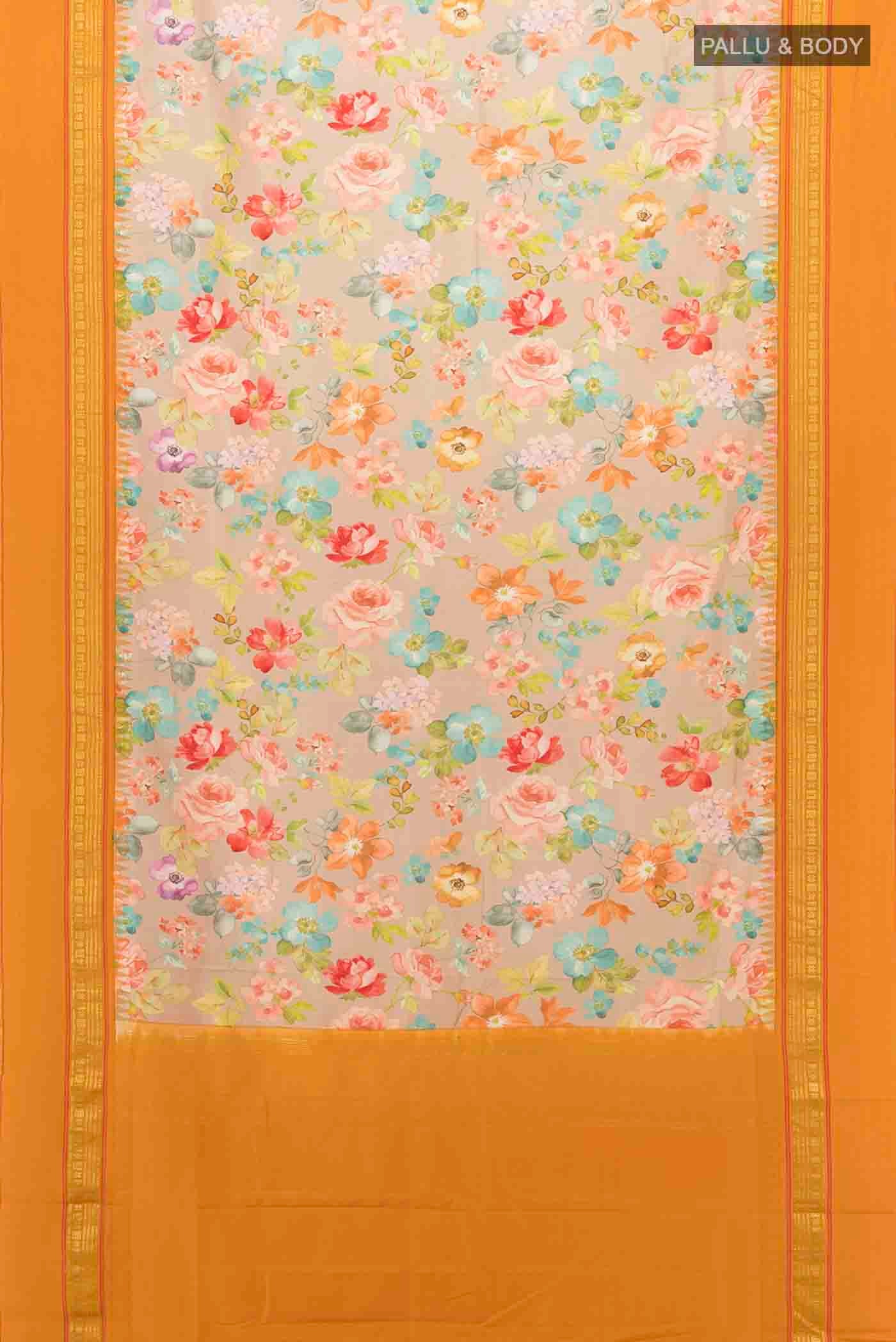 Multi Color Printed Silk Saree - Image 5