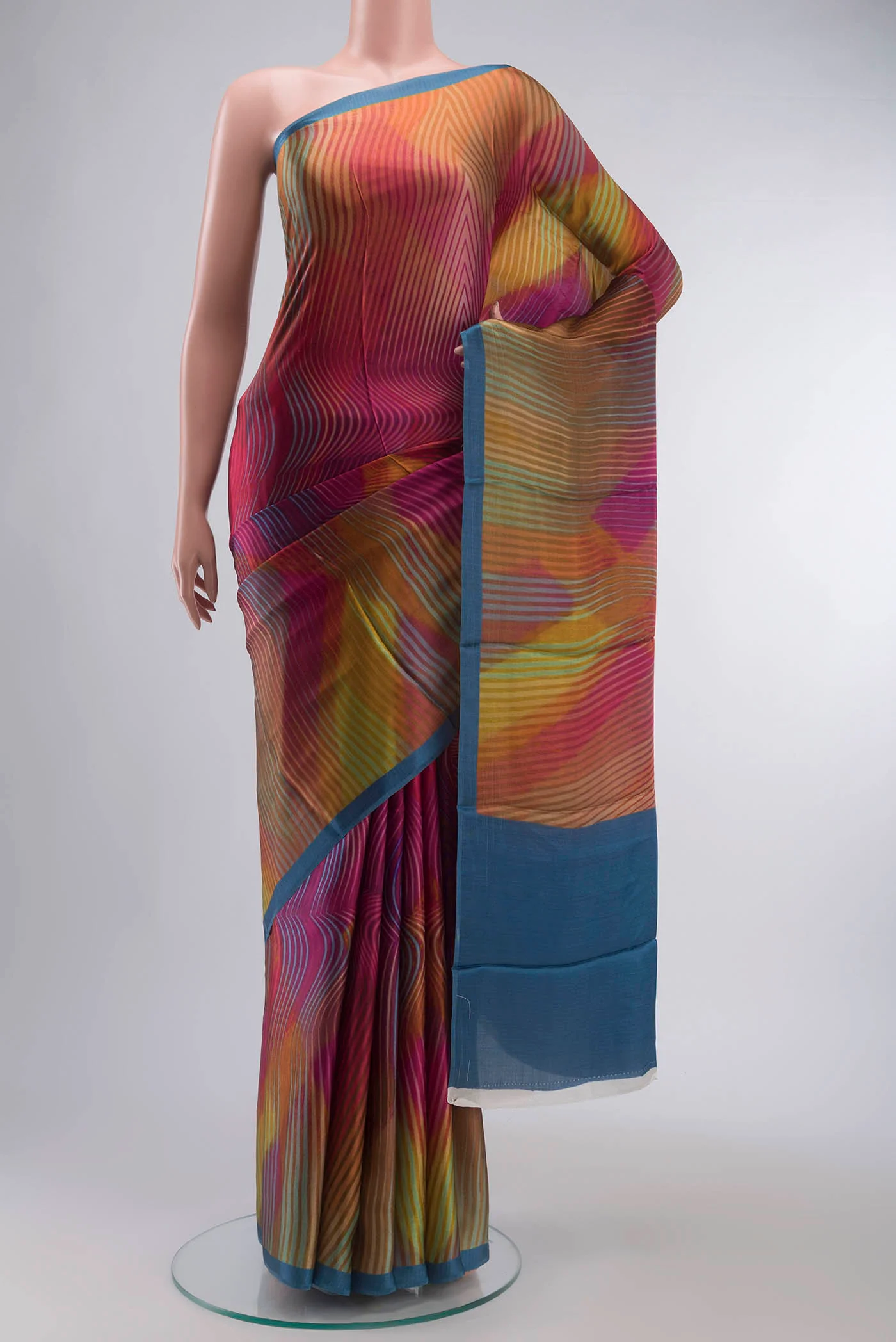 Multi Color Satin Silk Saree