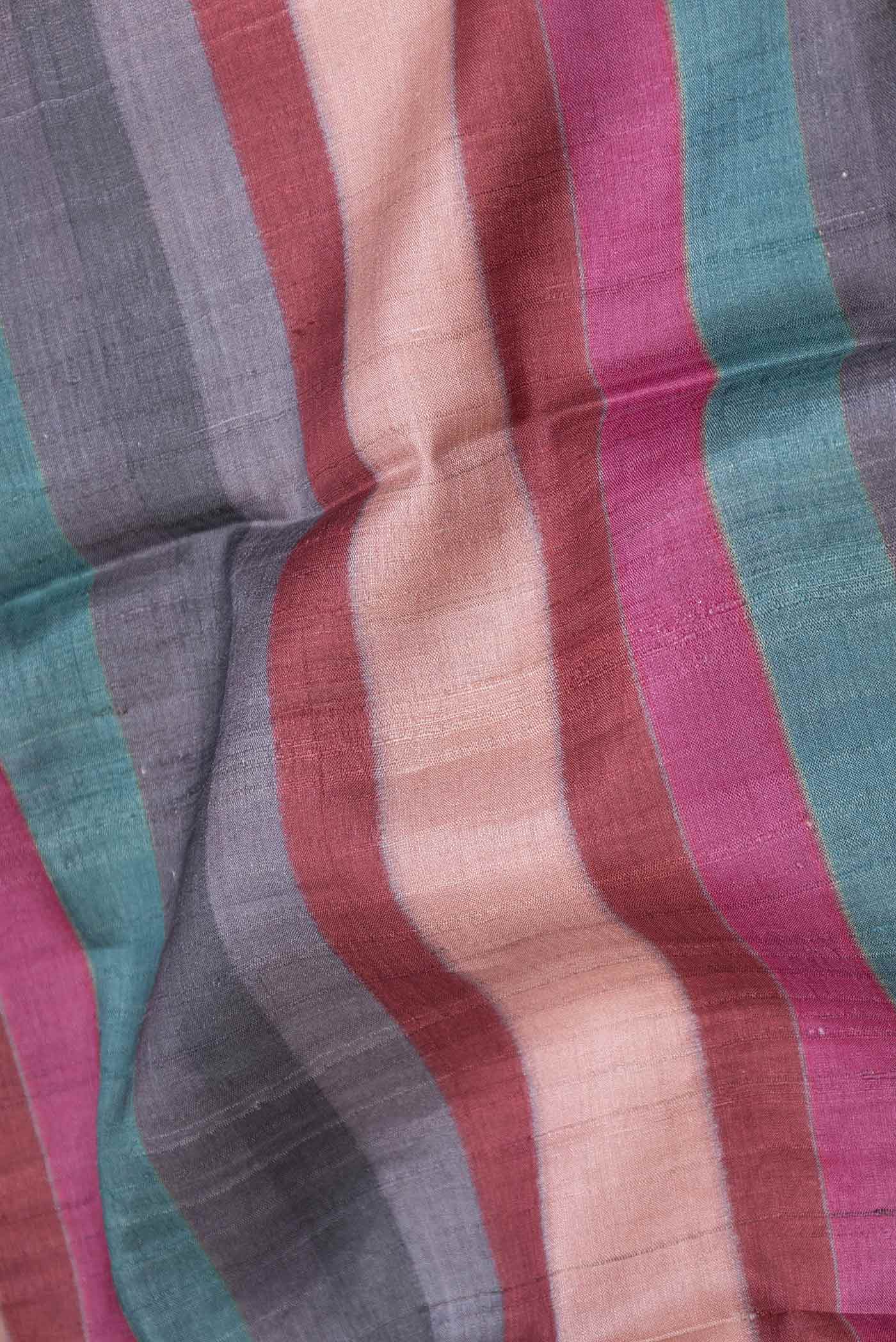 Multi Color Tussar Silk Saree - Image 2