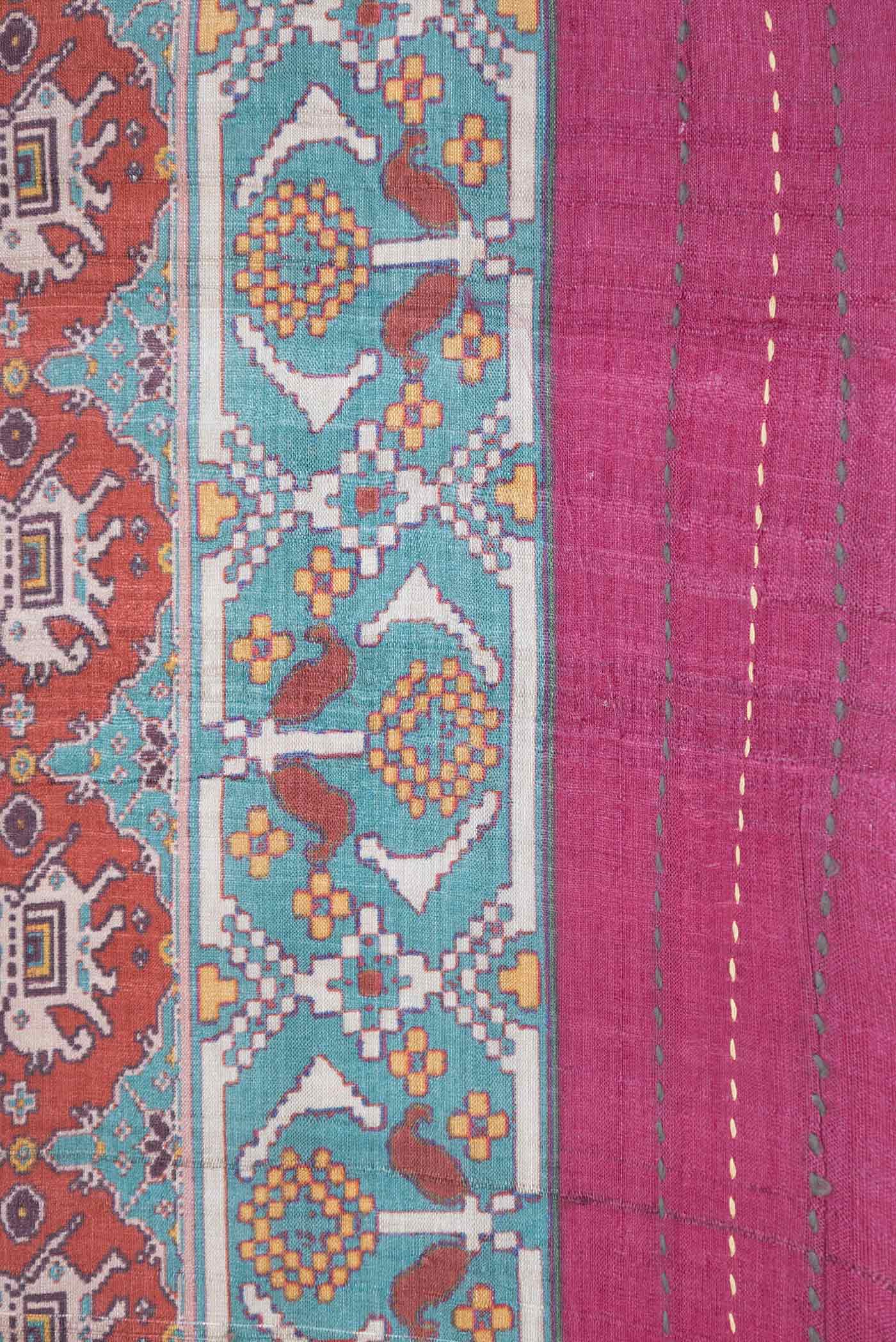 Multi Color Tussar Silk Saree - Image 3