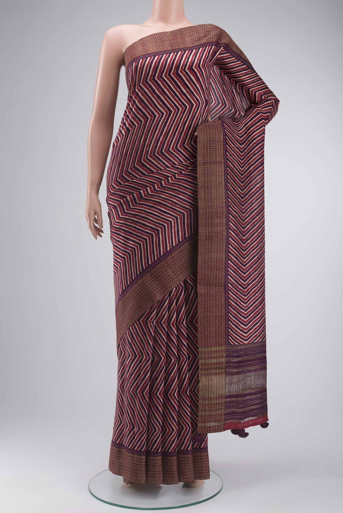 Multi Color Tussar Silk Saree