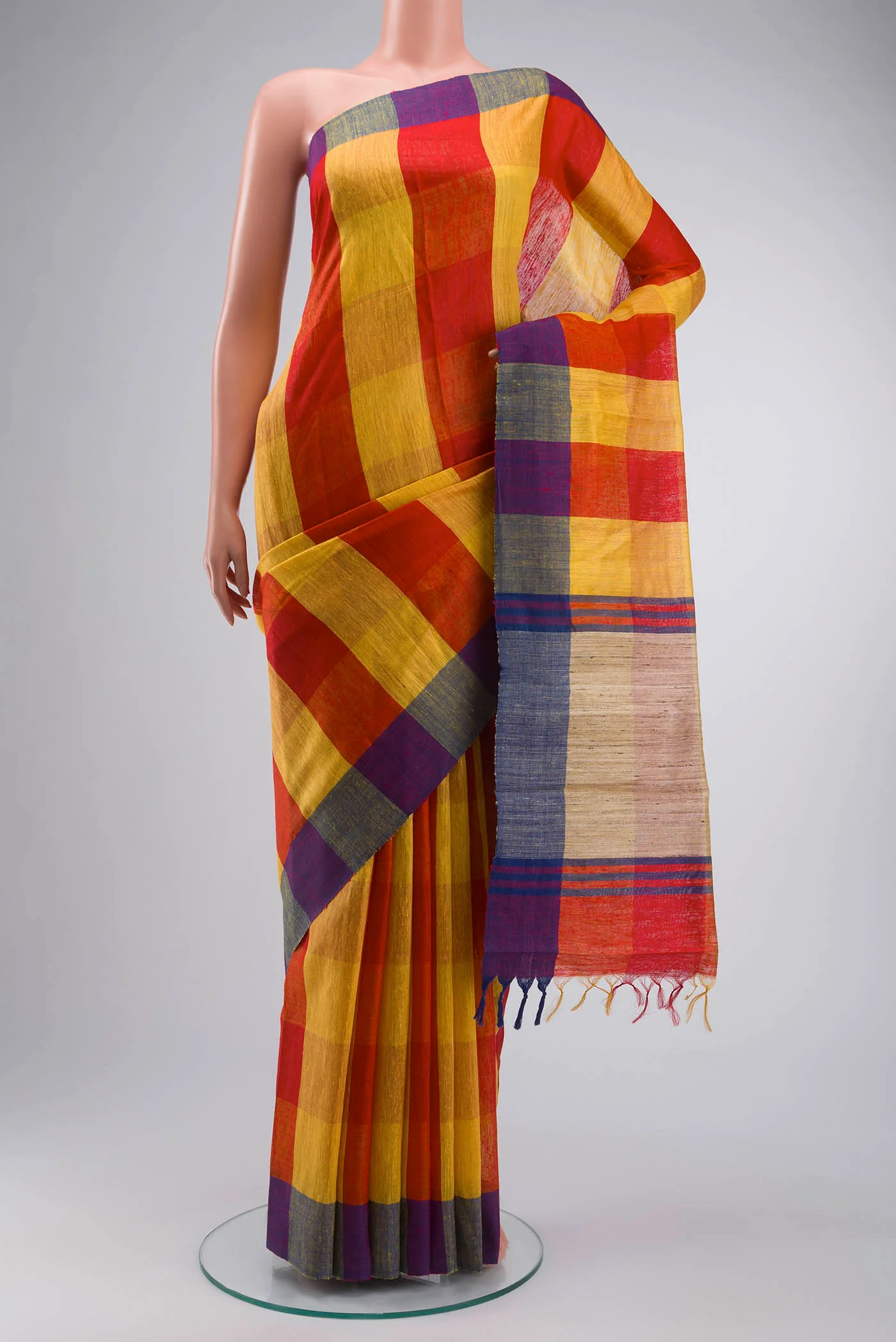 Multi Color Tussar Silk Saree