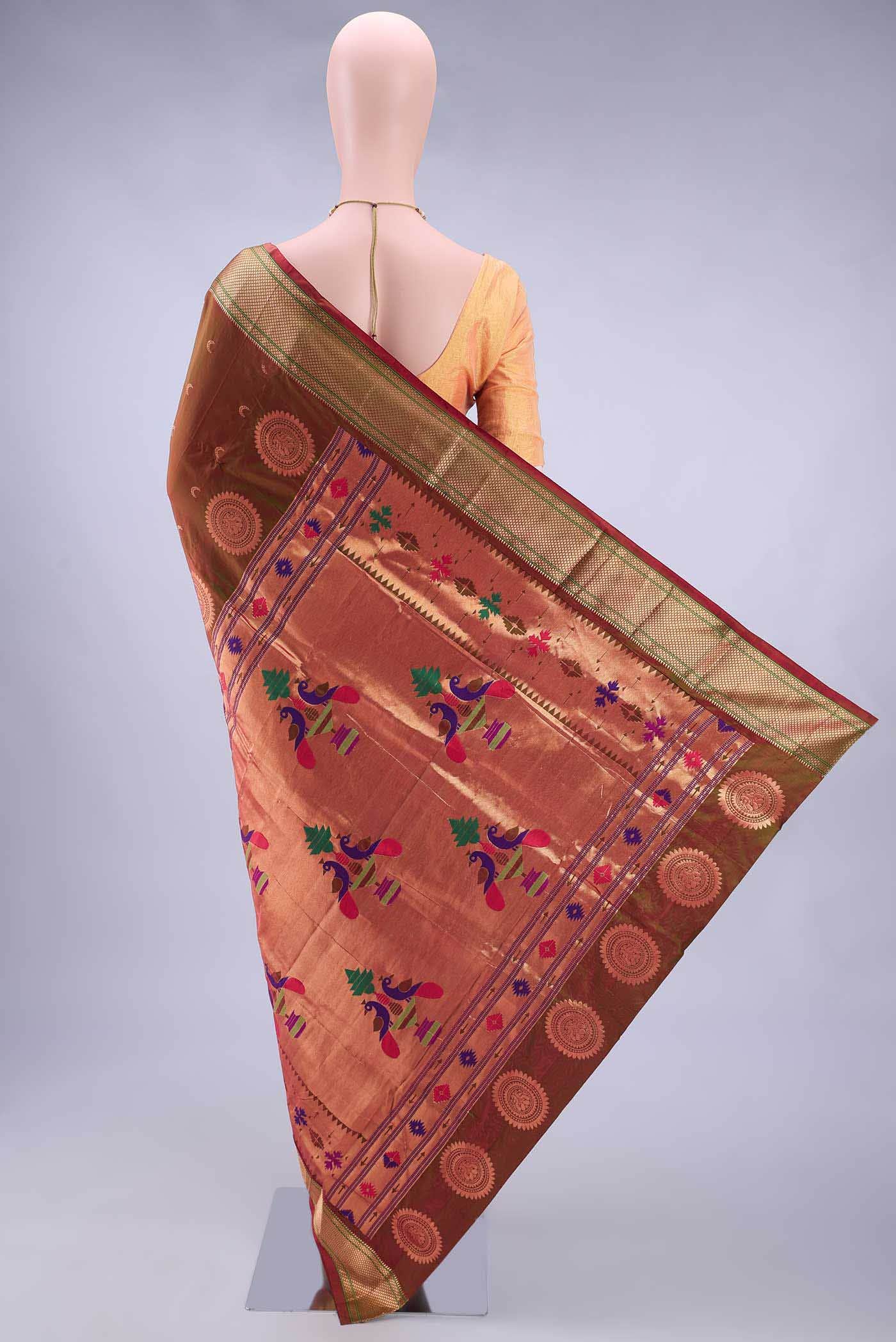 multi Dual Tone Bangalore Silk Saree - Image 2