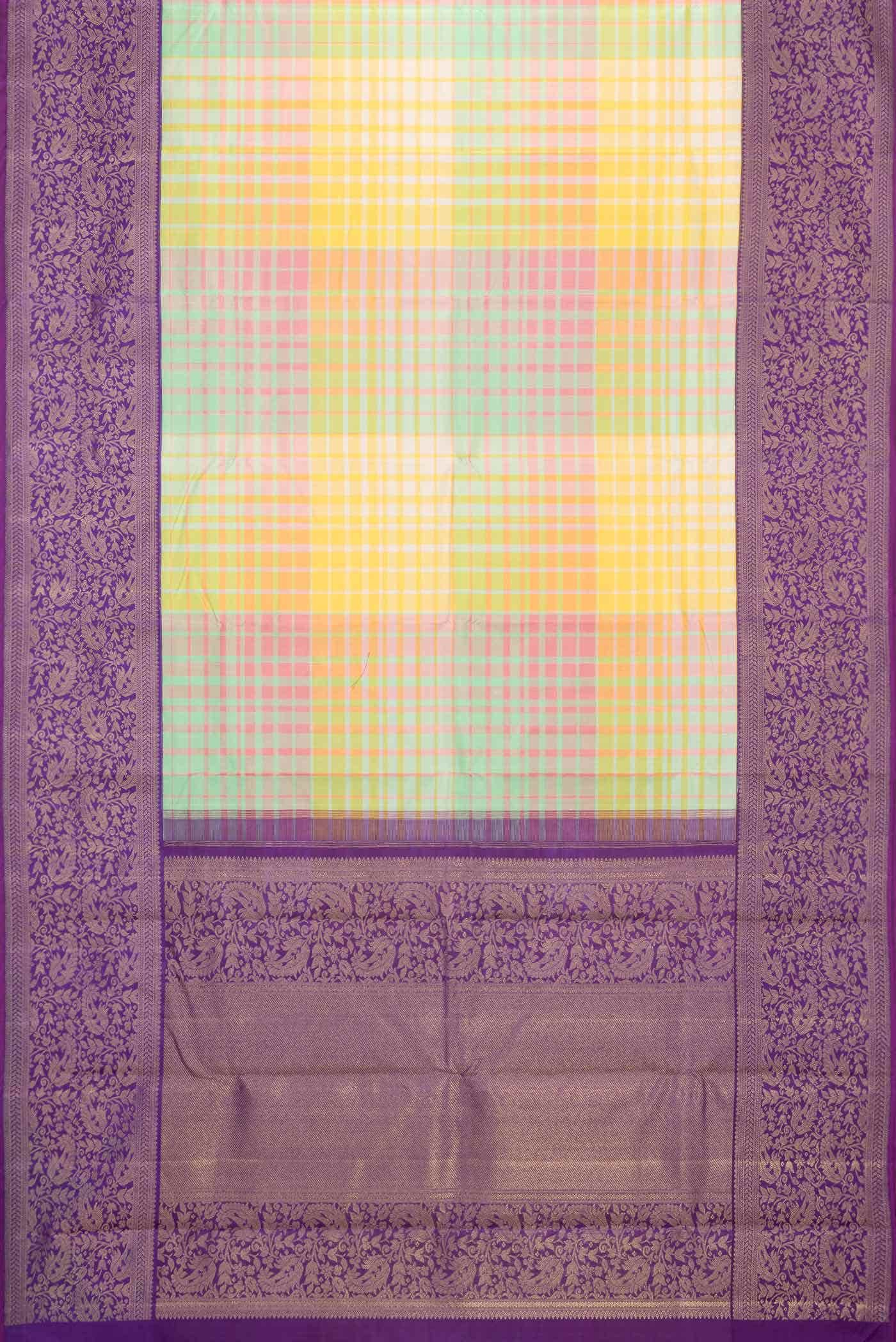 Pure Silk Pure Zari Multi Kanjivaram Saree - Image 4