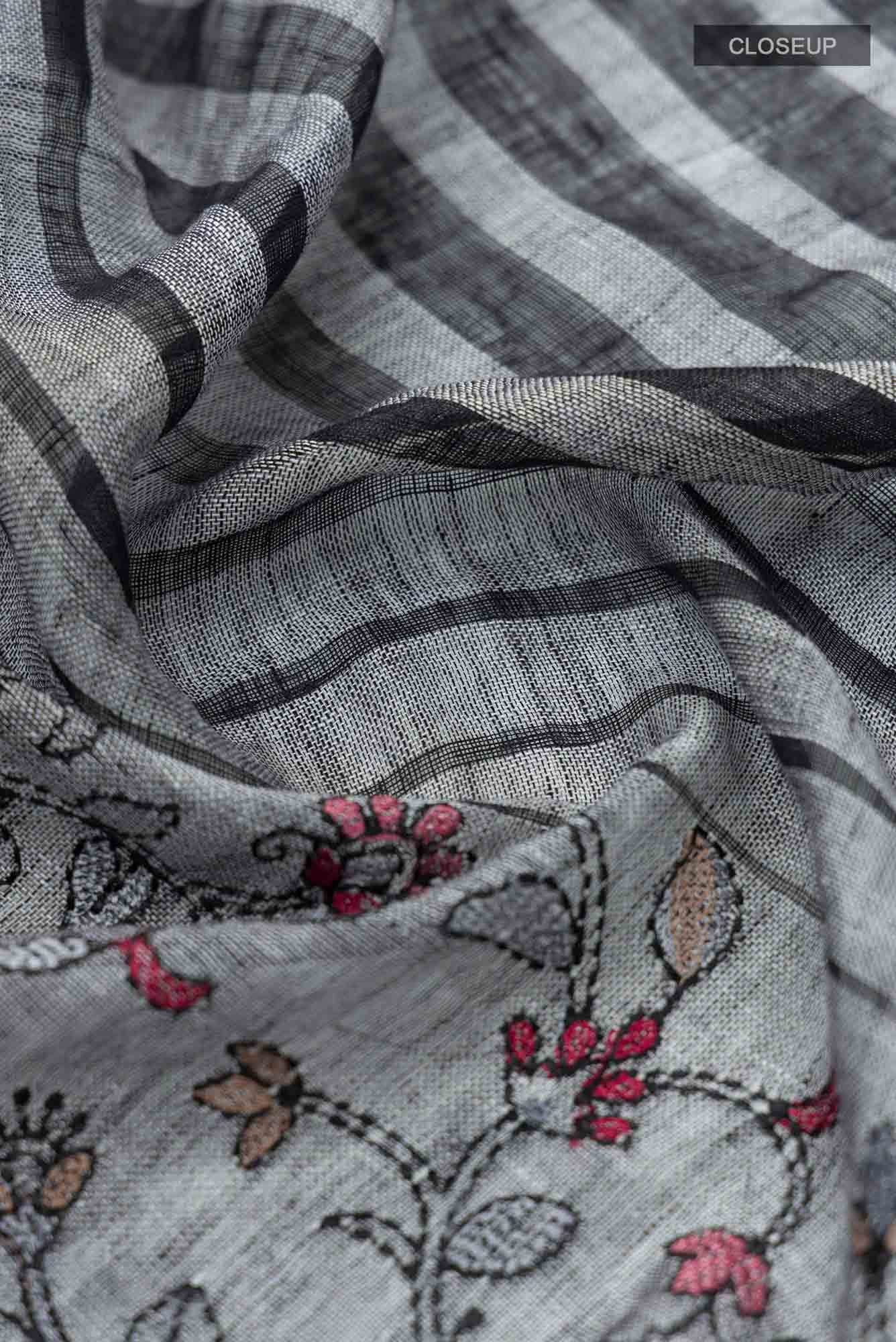 Multi Linen Saree - Image 3