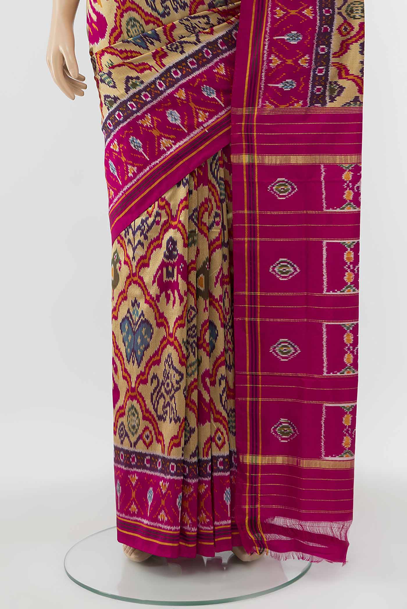 MULTY COLOUR Dual Tone Pochampally Silk Saree - Image 3