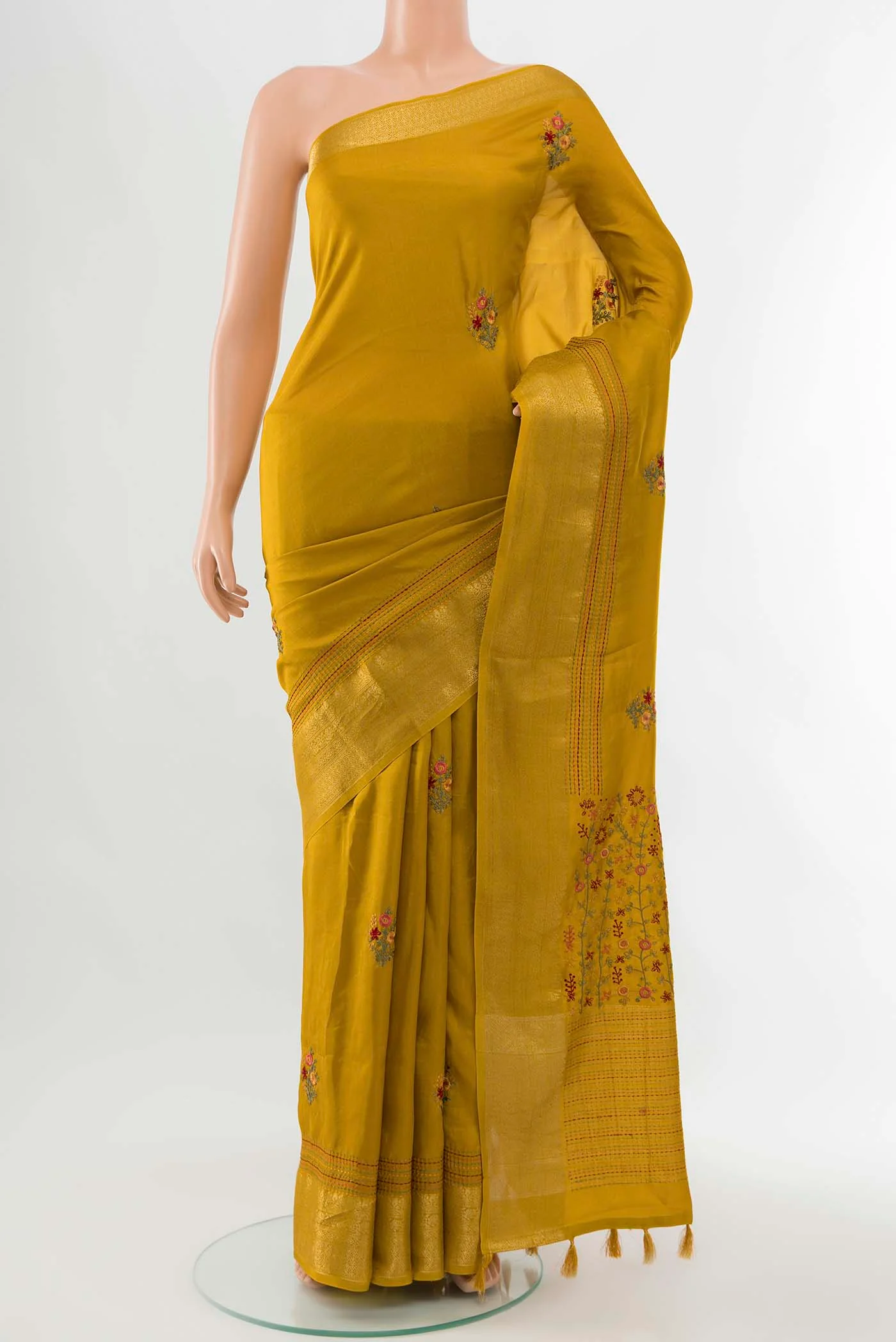 Mustard Art Silk Saree
