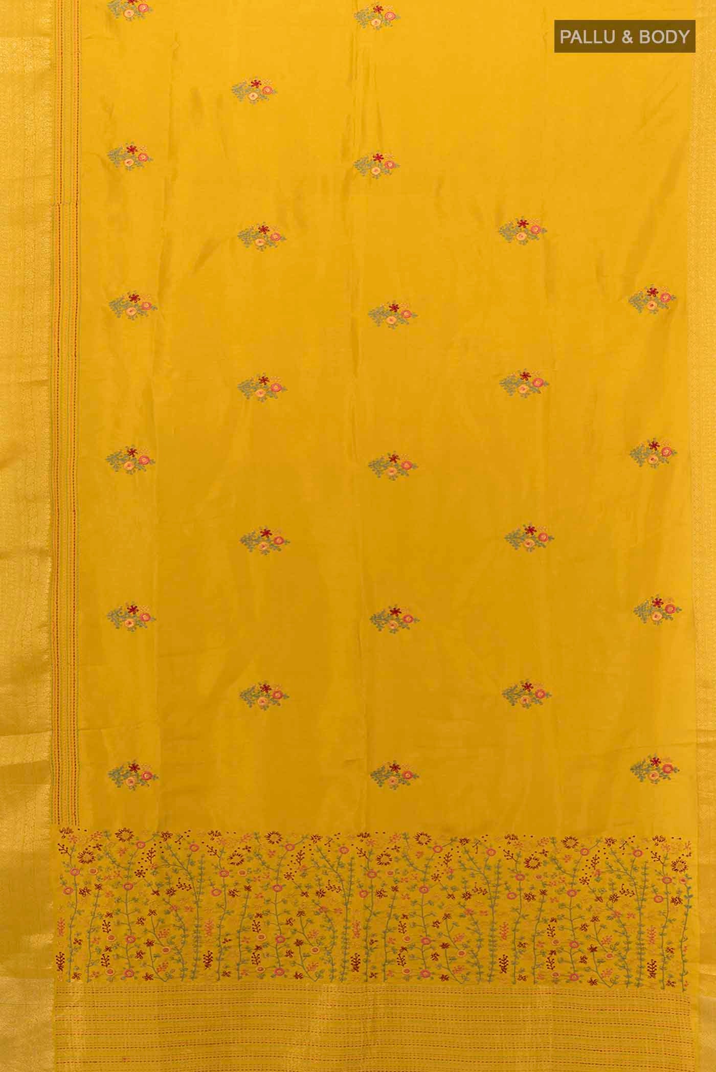 Mustard Art Silk Saree - Image 5