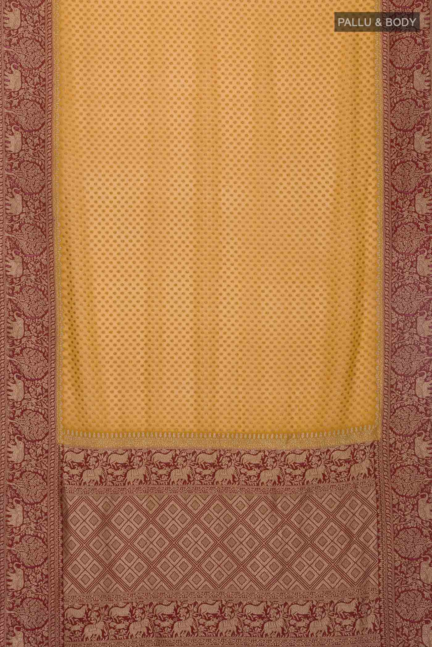 Mustard Banarasi Georgette Saree - Image 5