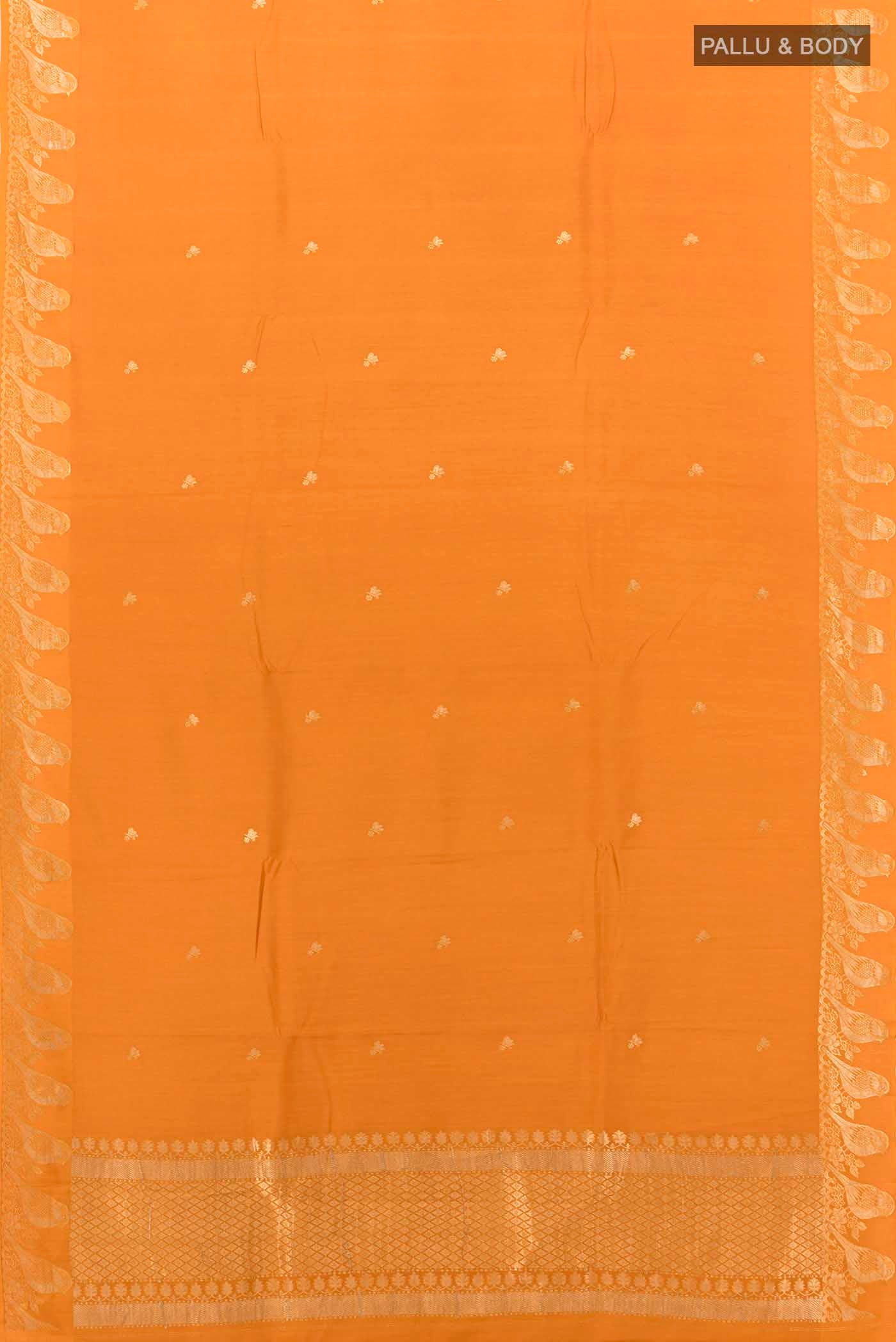 Mustard Tussar Silk Saree - Image 5