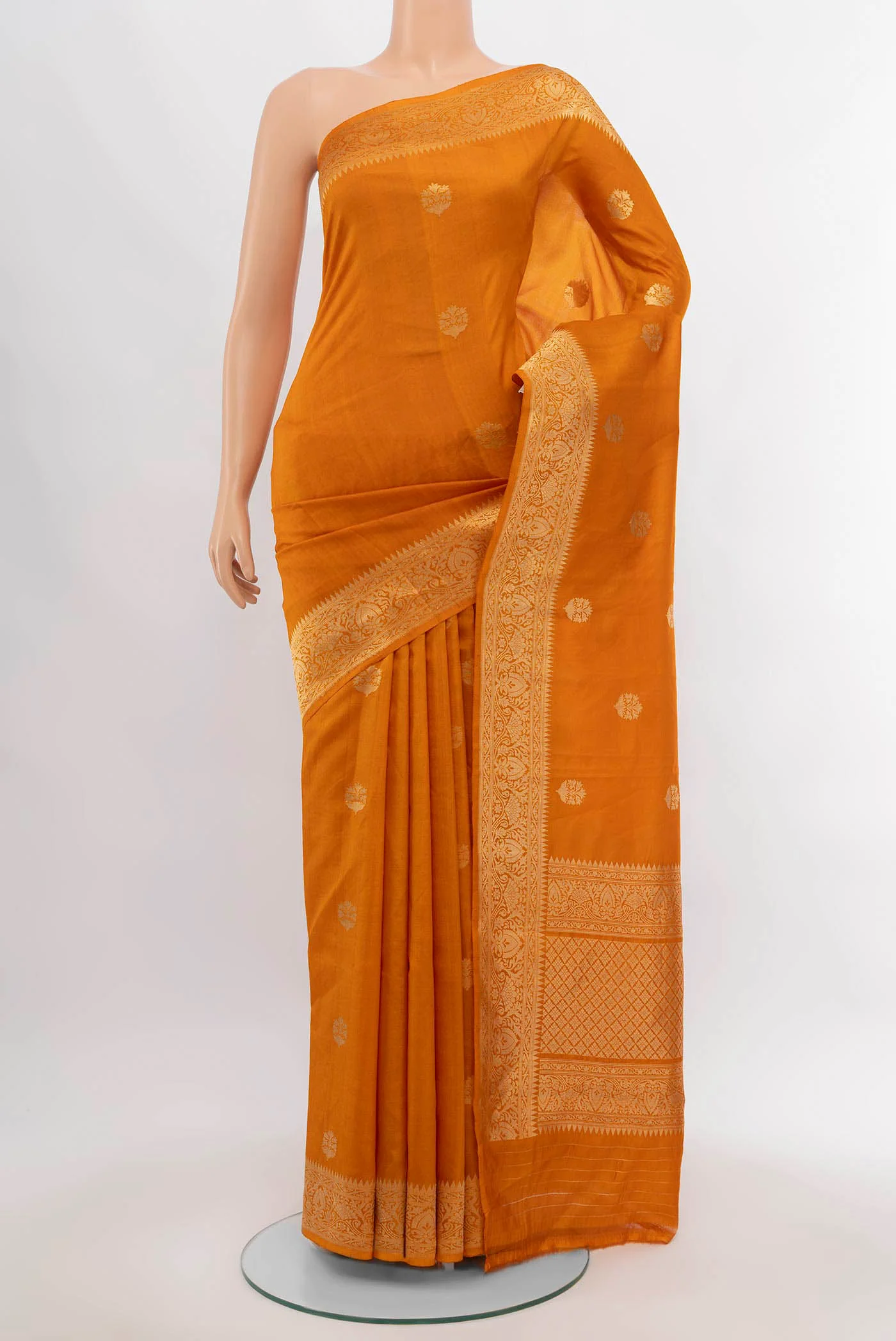 Mustard Banarasi Katan Silk Saree