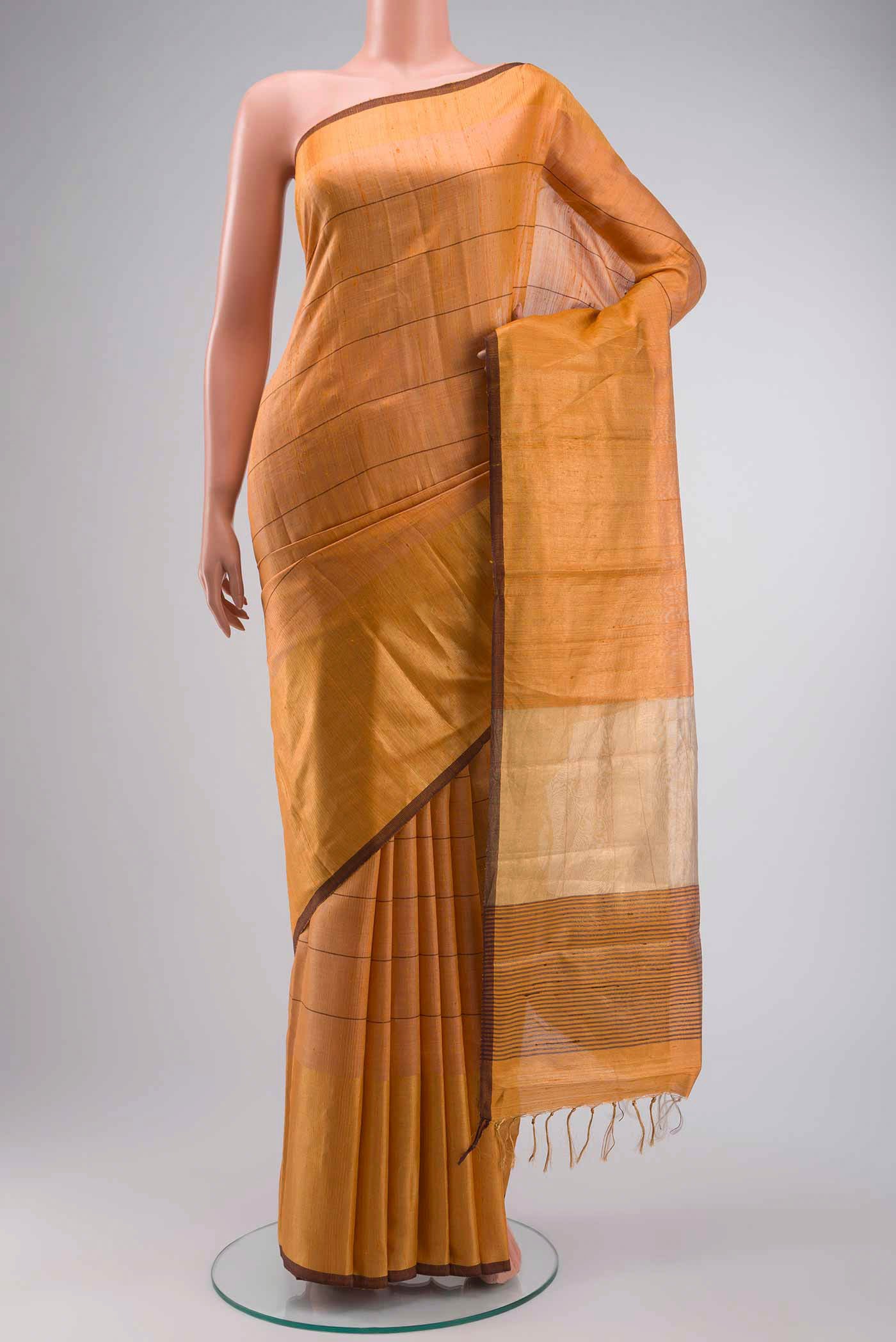Mustard Banarasi Raw Silk Saree