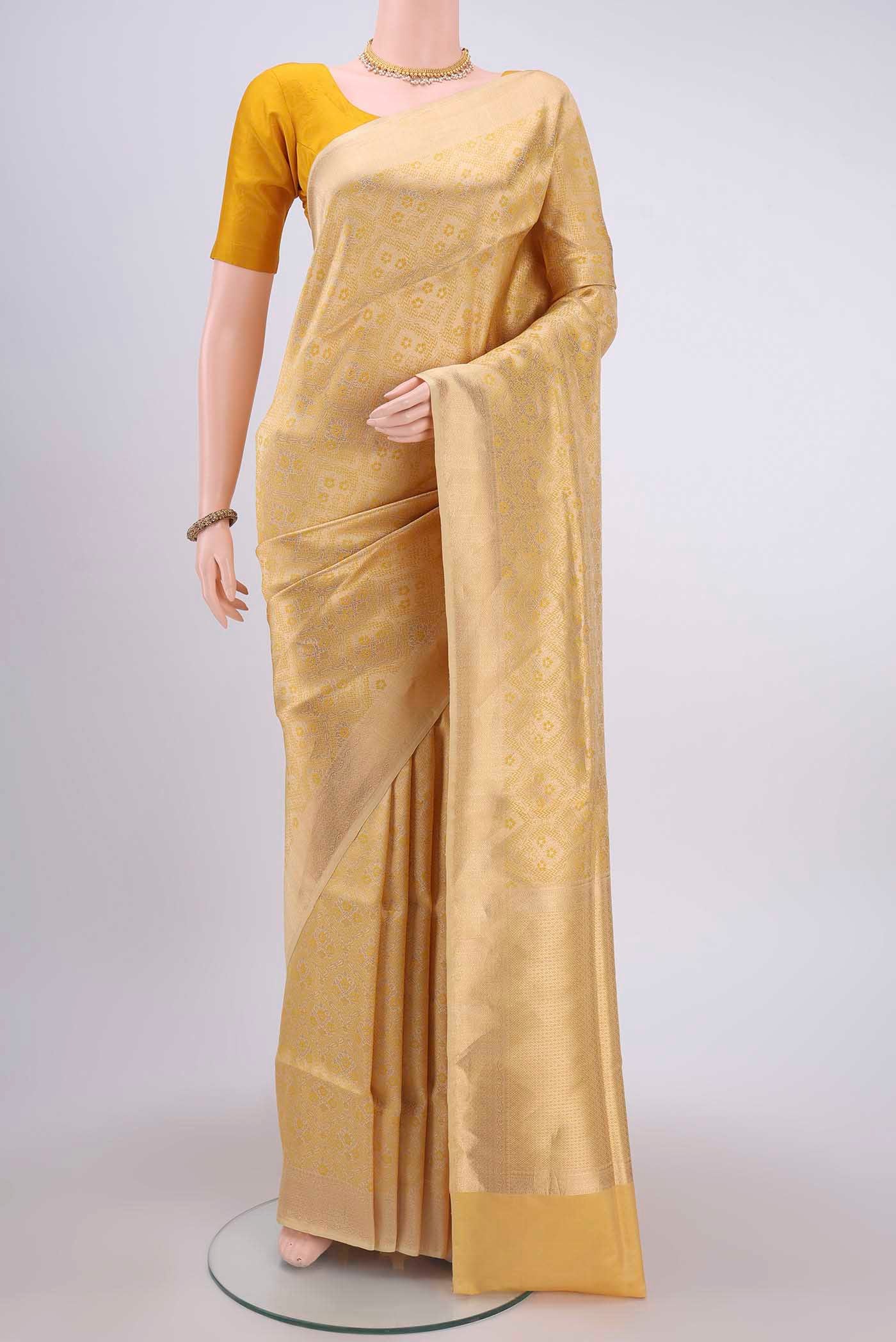 Mustard Banarasi Silk Saree