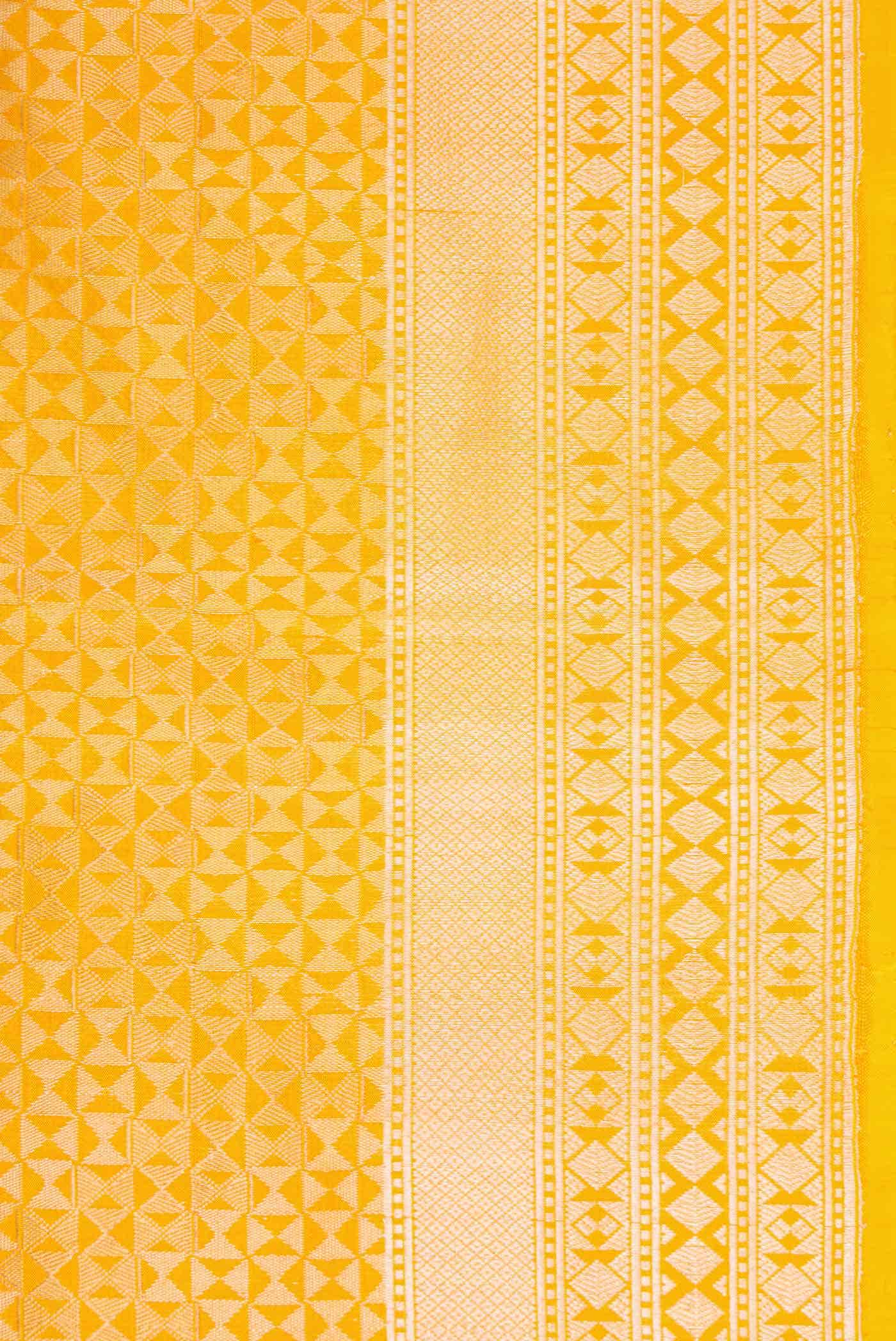 Mustard Banarasi Silk Saree - Image 11
